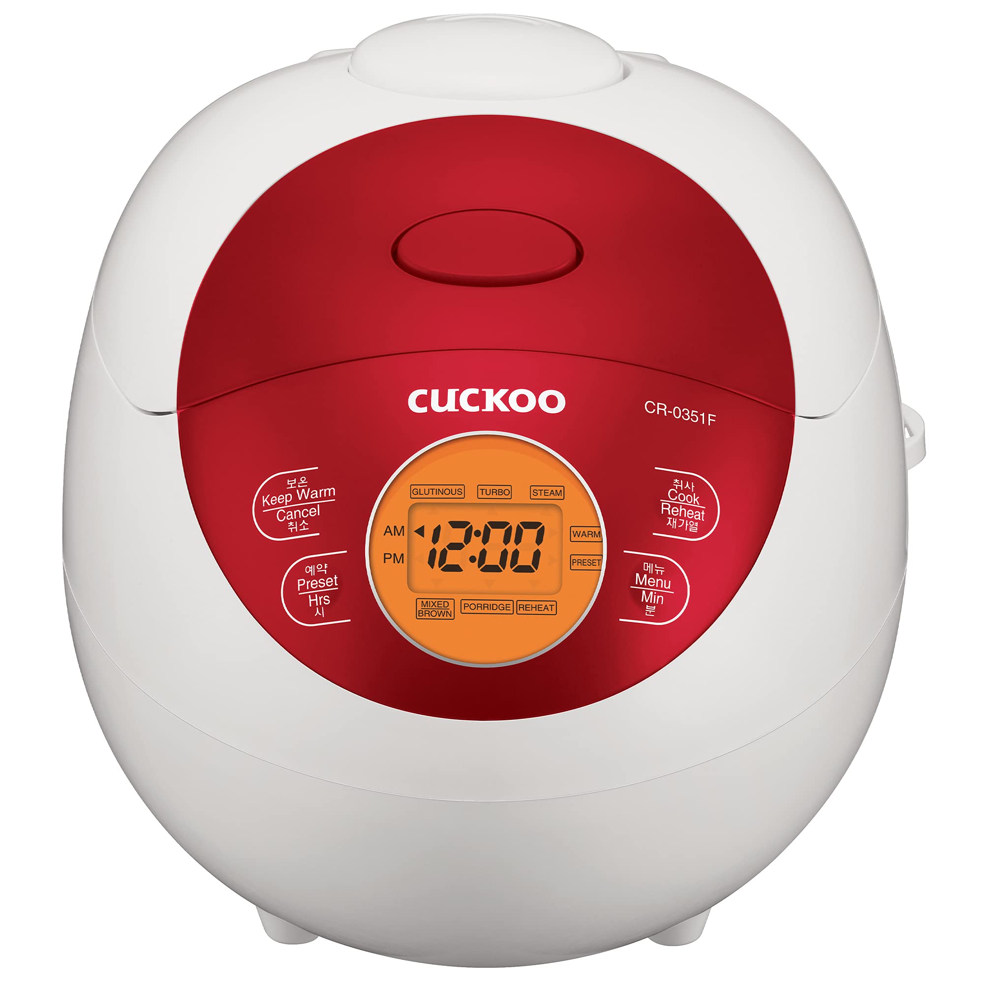 CUCKOO Micom Fuzzy Logic Rice Cooker, 6-Cup Cooked, Red, CR-0351FR