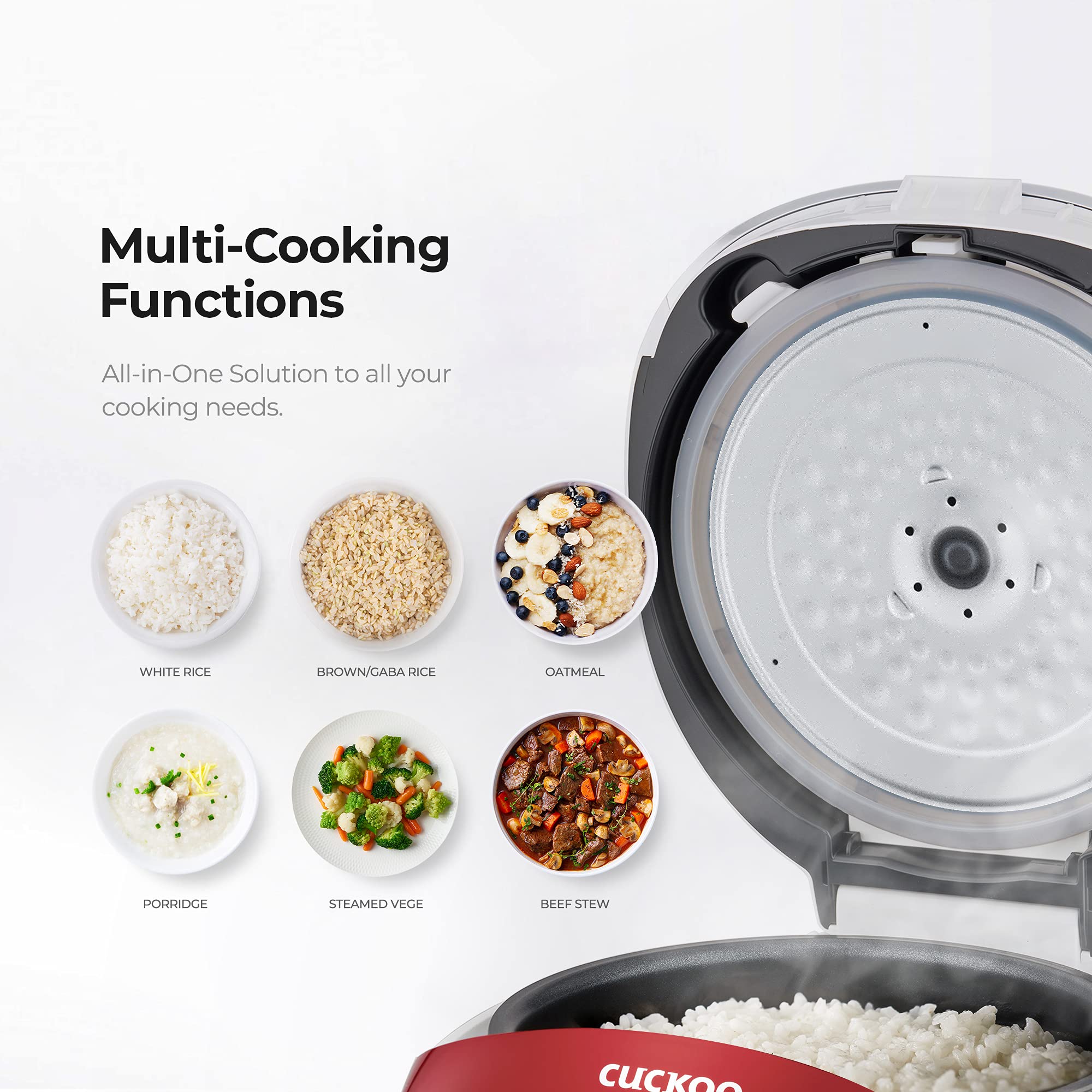 CUCKOO Micom Fuzzy Logic Rice Cooker, 6-Cup Cooked, Red, CR-0351FR thumbnail