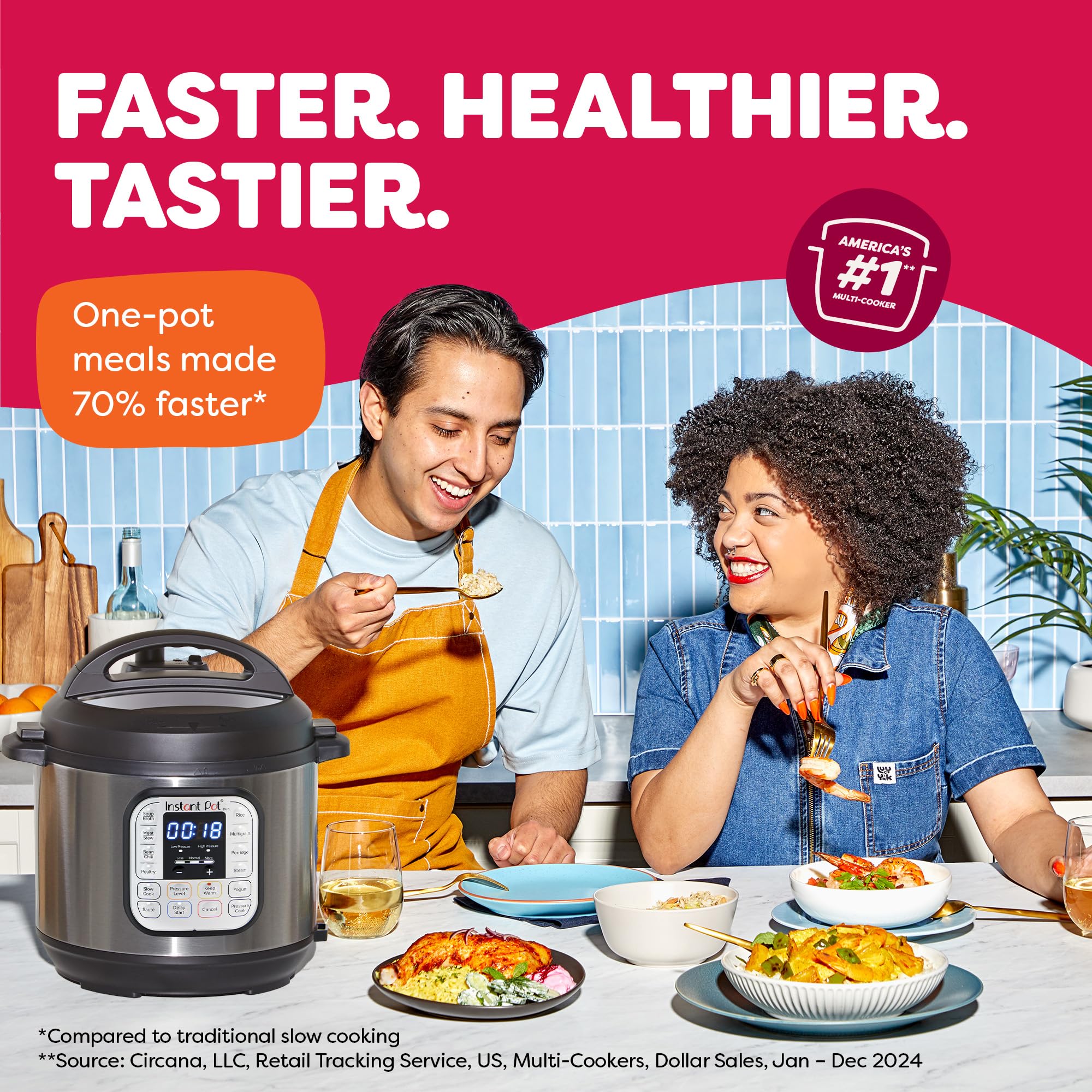 Instant Pot Duo 6 Qt 7-in-1 Electric Pressure Cooker, Stainless Steel thumbnail