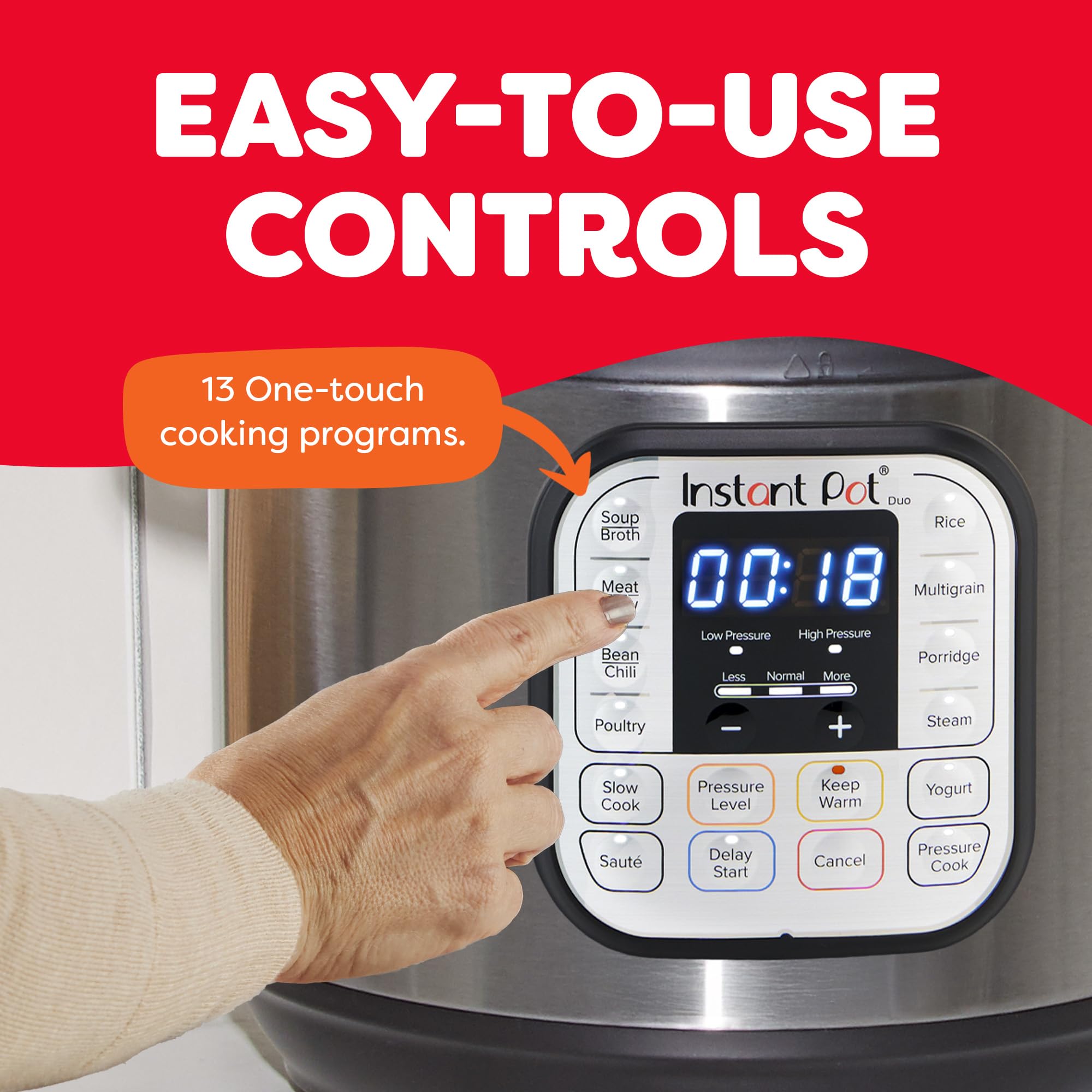 Instant Pot Duo 6 Qt 7-in-1 Electric Pressure Cooker, Stainless Steel thumbnail