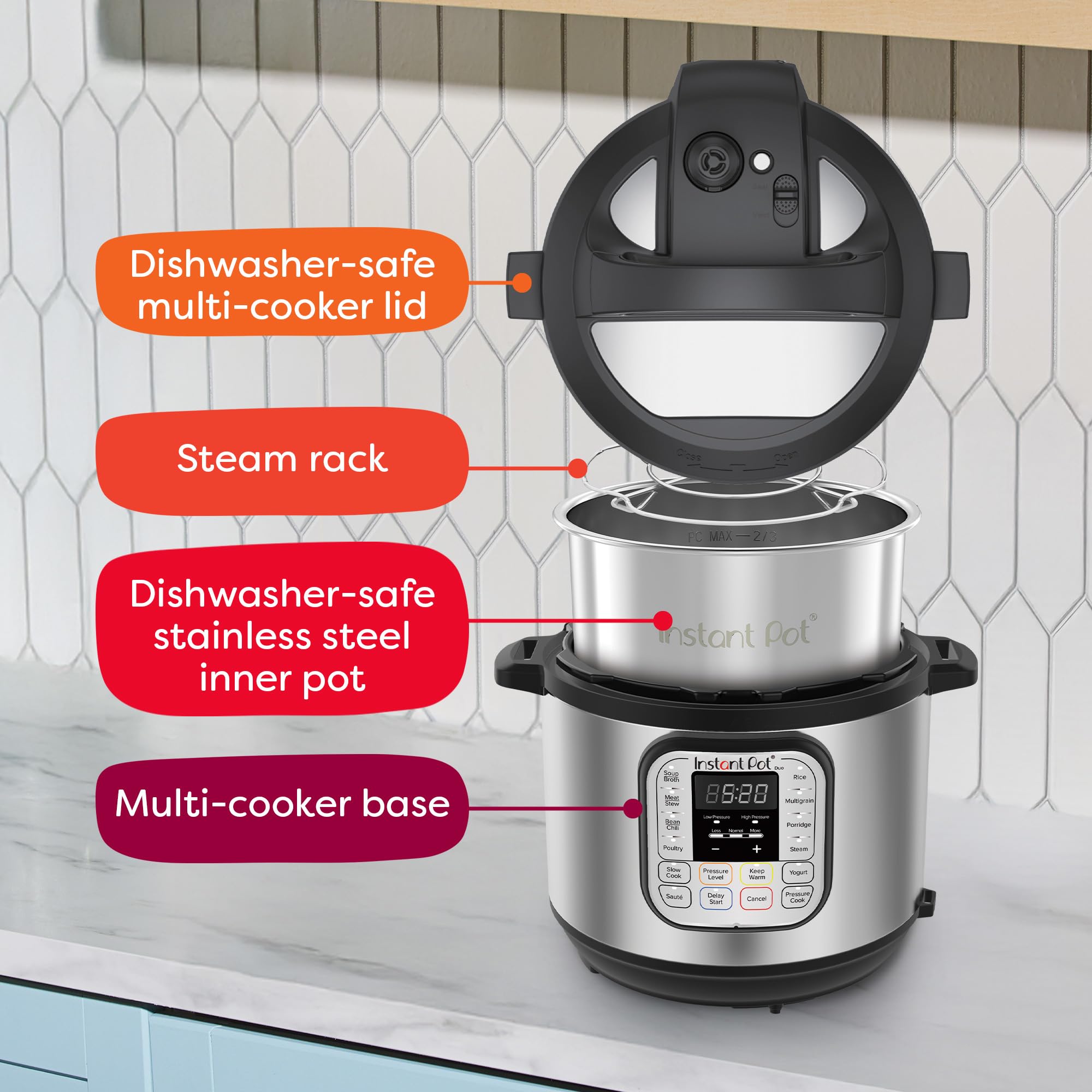 Instant Pot Duo 6 Qt 7-in-1 Electric Pressure Cooker, Stainless Steel thumbnail