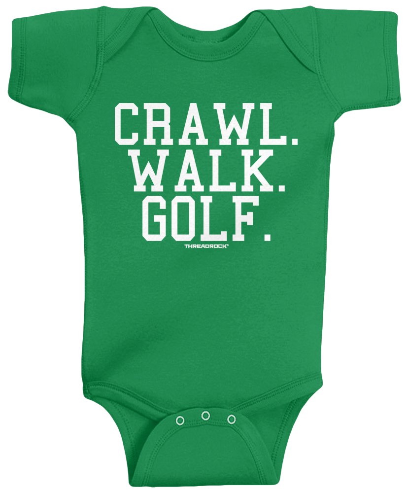Threadrock Unisex Baby Crawl Walk Lift Fish Golf Soccer Hockey Infant Bodysuit