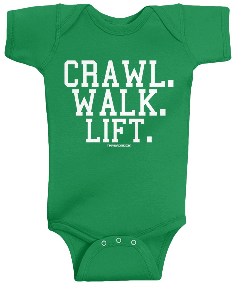 Threadrock Unisex Baby Crawl Walk Lift Fish Golf Soccer Hockey Infant Bodysuit thumbnail