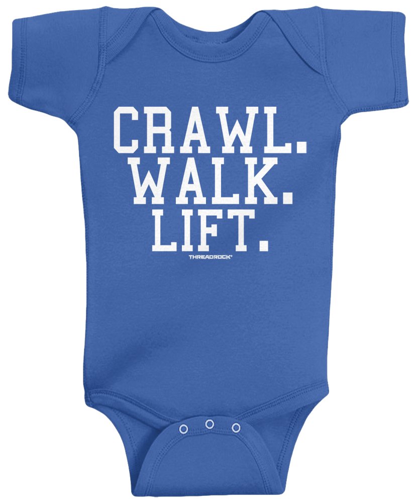 Threadrock Unisex Baby Crawl Walk Lift Fish Golf Soccer Hockey Infant Bodysuit thumbnail