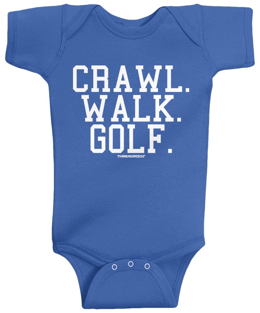 Threadrock Unisex Baby Crawl Walk Lift Fish Golf Soccer Hockey Infant Bodysuit thumbnail
