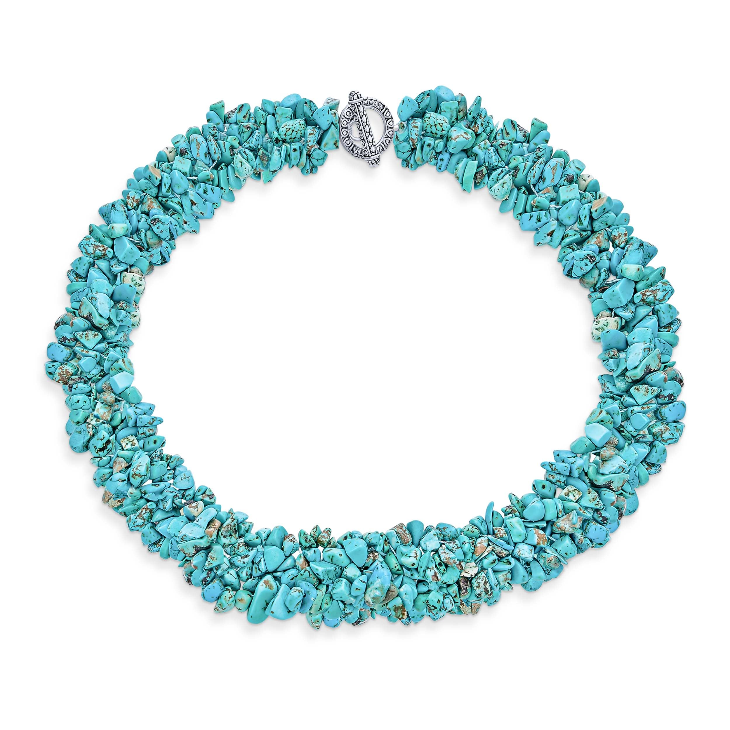 Bling Jewelry Big Chunky Purple Amethyst Pink Quartz Black Onyx Blue Lapis Green Pink Quartz Blue Red Turquoise Gemstone Chips Cluster Multi Strand Statement Bib Collar Necklace For Women thumbnail