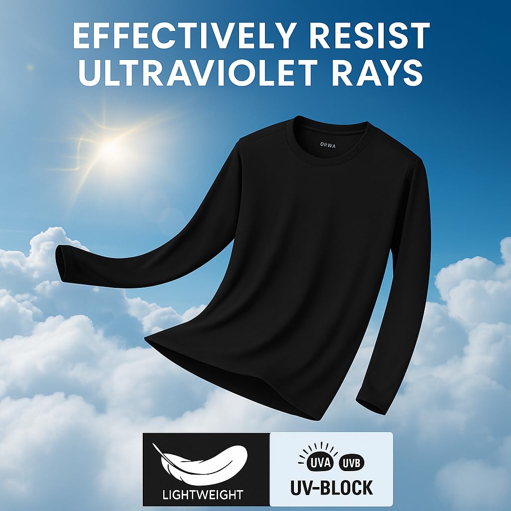 Men's Long Sleeve Moisture Wicking Athletic Shirts, Dry Fit Long Sleeve UV Protection Shirts Men for Workout, Running, Hiking thumbnail