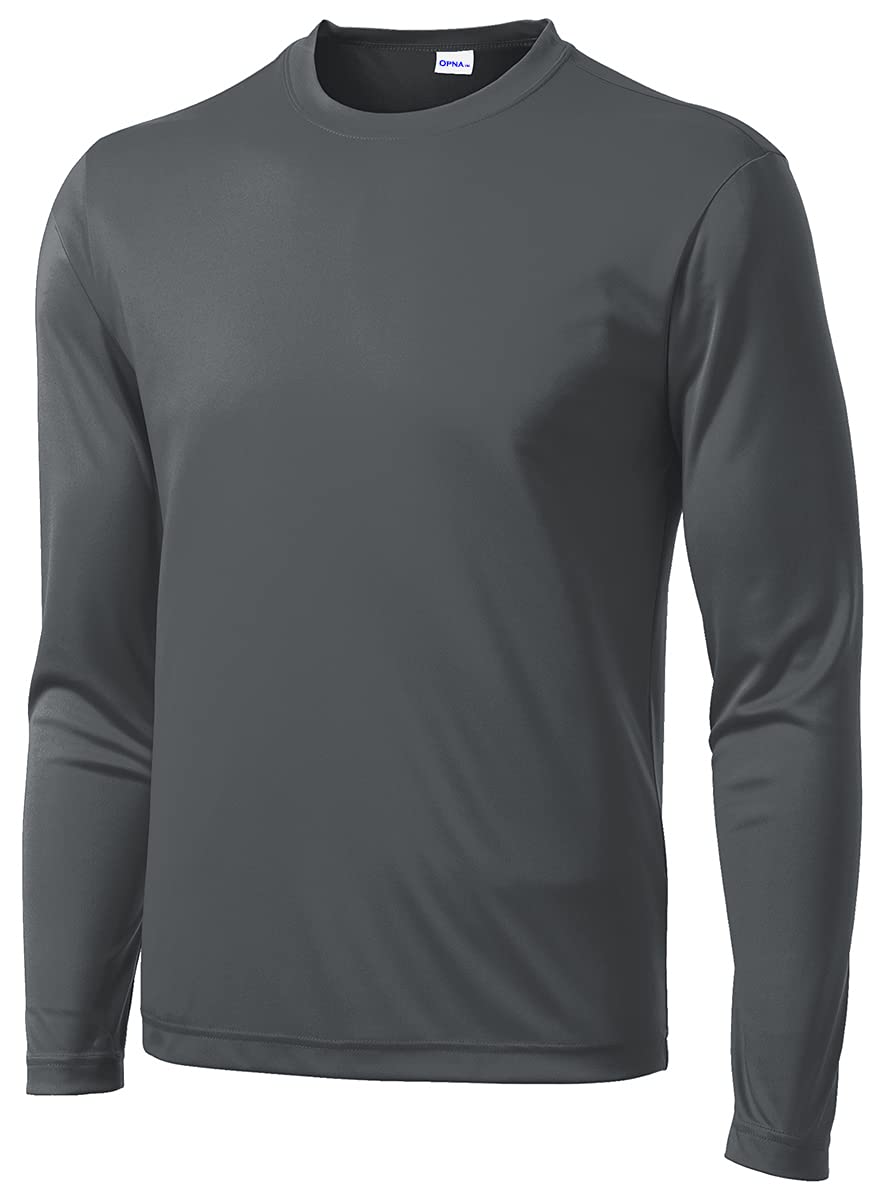 Men's Long Sleeve Moisture Wicking Athletic Shirts, Dry Fit Long Sleeve UV Protection Shirts Men for Workout, Running, Hiking thumbnail