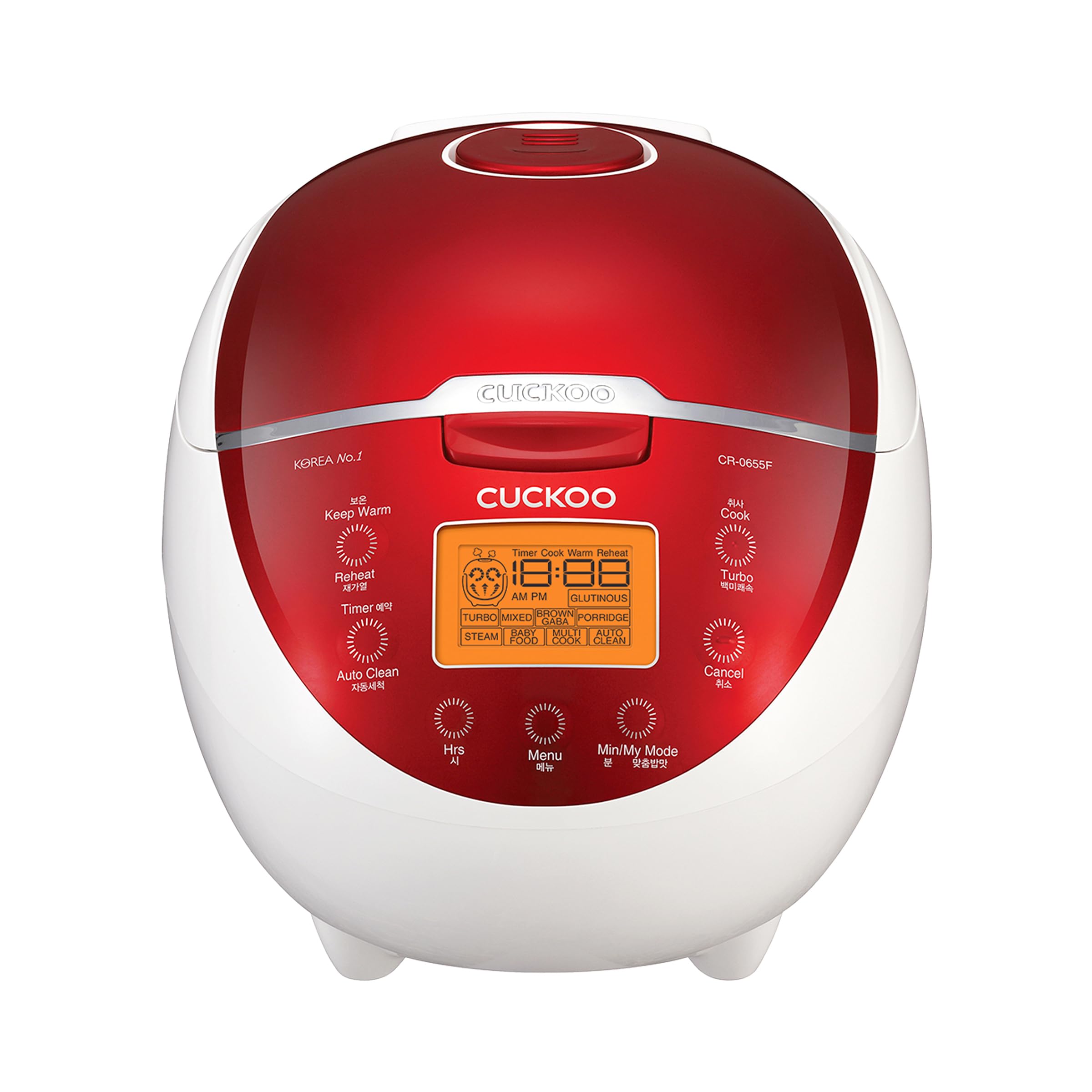 CUCKOO Micom Rice Cooker 6 Cup Uncooked / 12 Cup Cooked, Fuzzy Logic Rice Maker with Delay Timer & Keep Warm Setting, Versatile Food Steamer for Cooking, Non-Stick Inner Pot, Red (CR-0655F)
