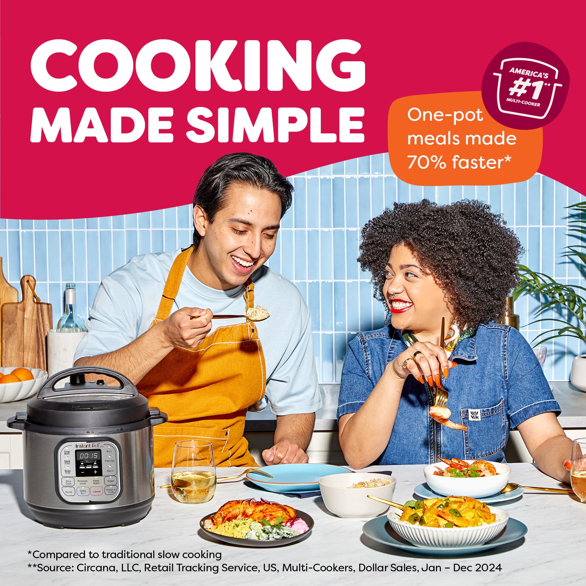 Instant Pot Duo 7-in-1 Mini Electric Pressure Cooker, Slow Rice Cooker, Steamer, Sauté, Yogurt Maker, Warmer & Sterilizer, Includes Free App with over 1900 Recipes, Stainless Steel, 3 Quart thumbnail