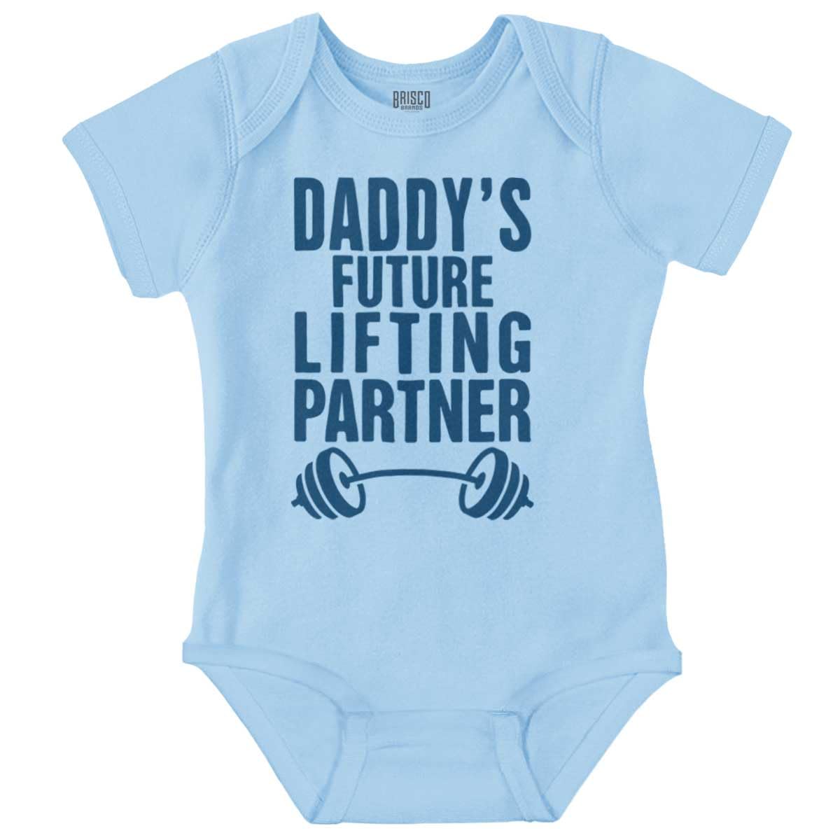 Brisco Brands Fathers Day Daddys Future Gym Partner Baby Bodysuit Jumper Boys thumbnail