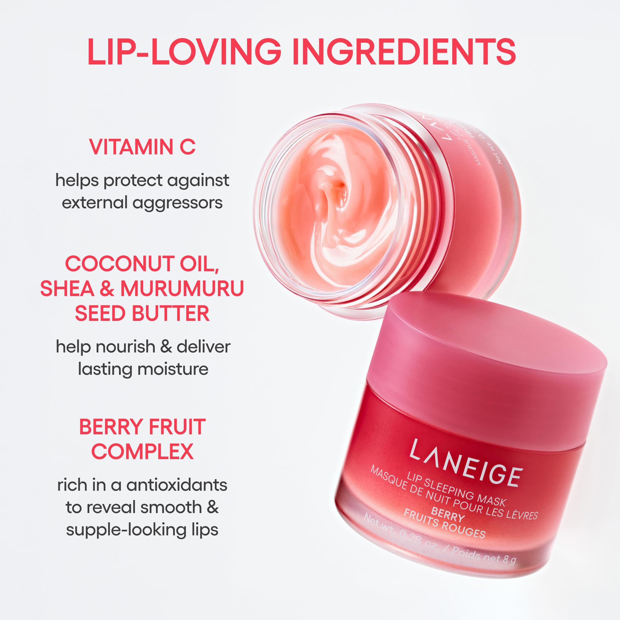 LANEIGE Lip Sleeping Mask: Korean Overnight Treatment For Dry Lips | Hydrating & Nourishing Overnight Lip Treatment Mask with Vitamin C, Shea & Murumuru Seed Butter thumbnail