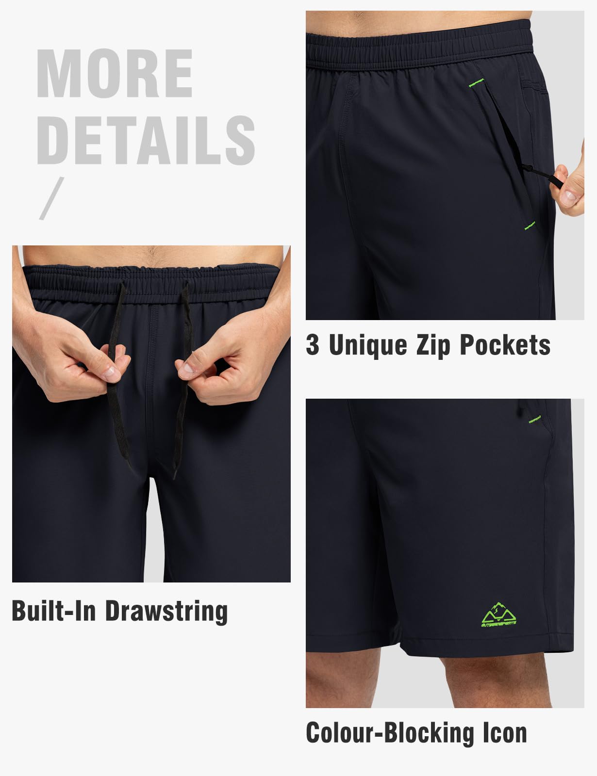TBMPOY Men's Hiking Shorts Quick Dry Athletic Gym Workout Short with Zipper Pockets thumbnail