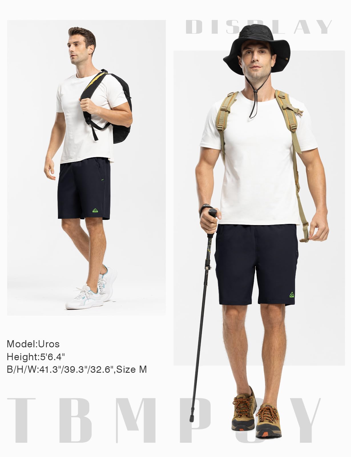 TBMPOY Men's Hiking Shorts Quick Dry Athletic Gym Workout Short with Zipper Pockets thumbnail