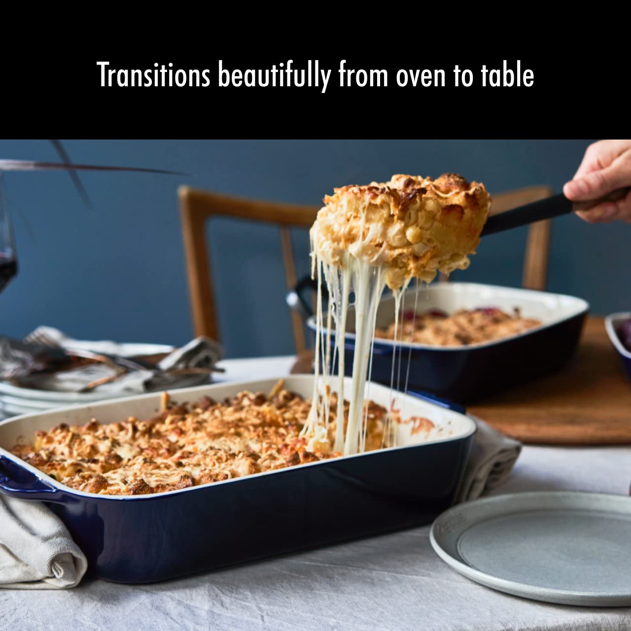 Staub 2-Pc Rectangular Ceramic Baking Dish Set, Oven Safe Up To 570°F, Blue thumbnail
