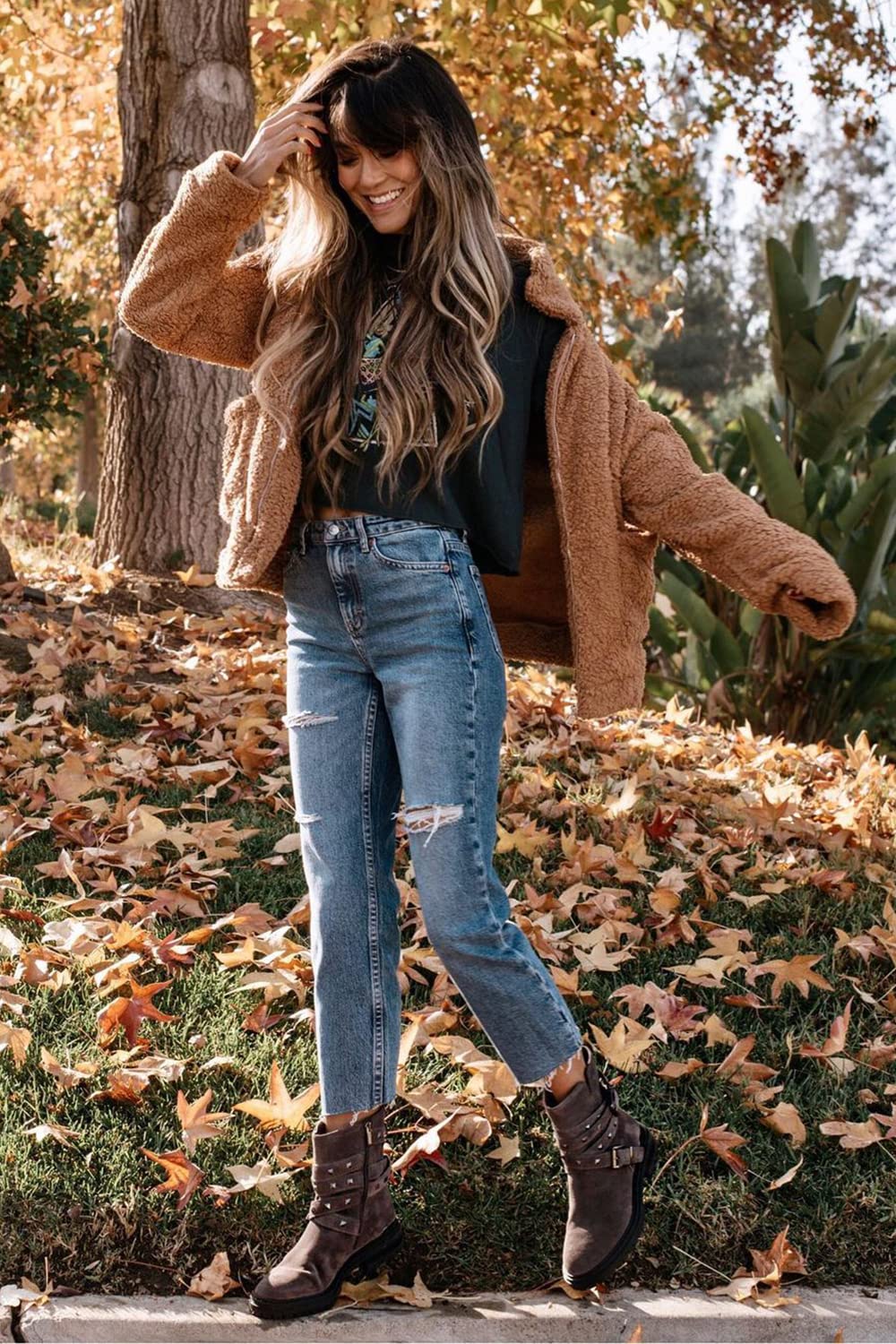 PRETTYGARDEN Women's Oversized Sherpa Fleece Coats | Fuzzy Fluffy Teddy Coat with Pockets, Soft Cozy Faux Fur Jacket, Casual Lapel Collar, Warm Winter Outerwear for Daily Wear thumbnail