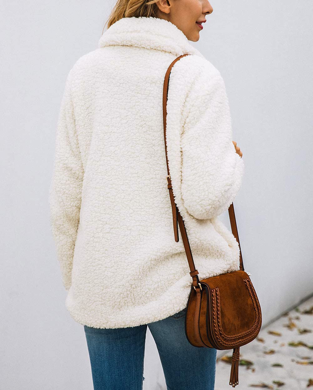 PRETTYGARDEN Women's Oversized Sherpa Fleece Coats | Fuzzy Fluffy Teddy Coat with Pockets, Soft Cozy Faux Fur Jacket, Casual Lapel Collar, Warm Winter Outerwear for Daily Wear thumbnail