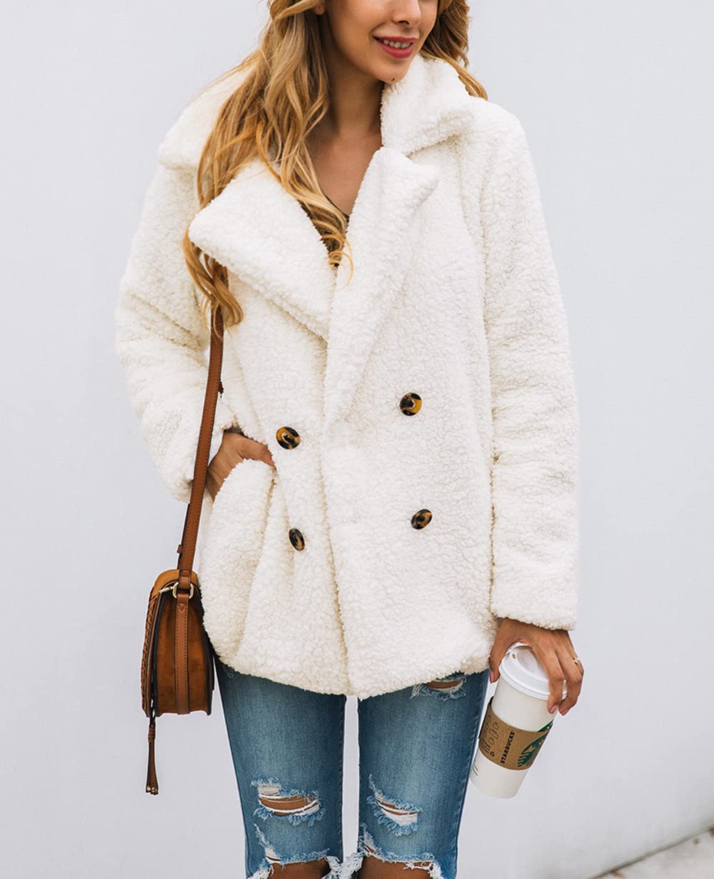 PRETTYGARDEN Women's Oversized Sherpa Fleece Coats | Fuzzy Fluffy Teddy Coat with Pockets, Soft Cozy Faux Fur Jacket, Casual Lapel Collar, Warm Winter Outerwear for Daily Wear thumbnail