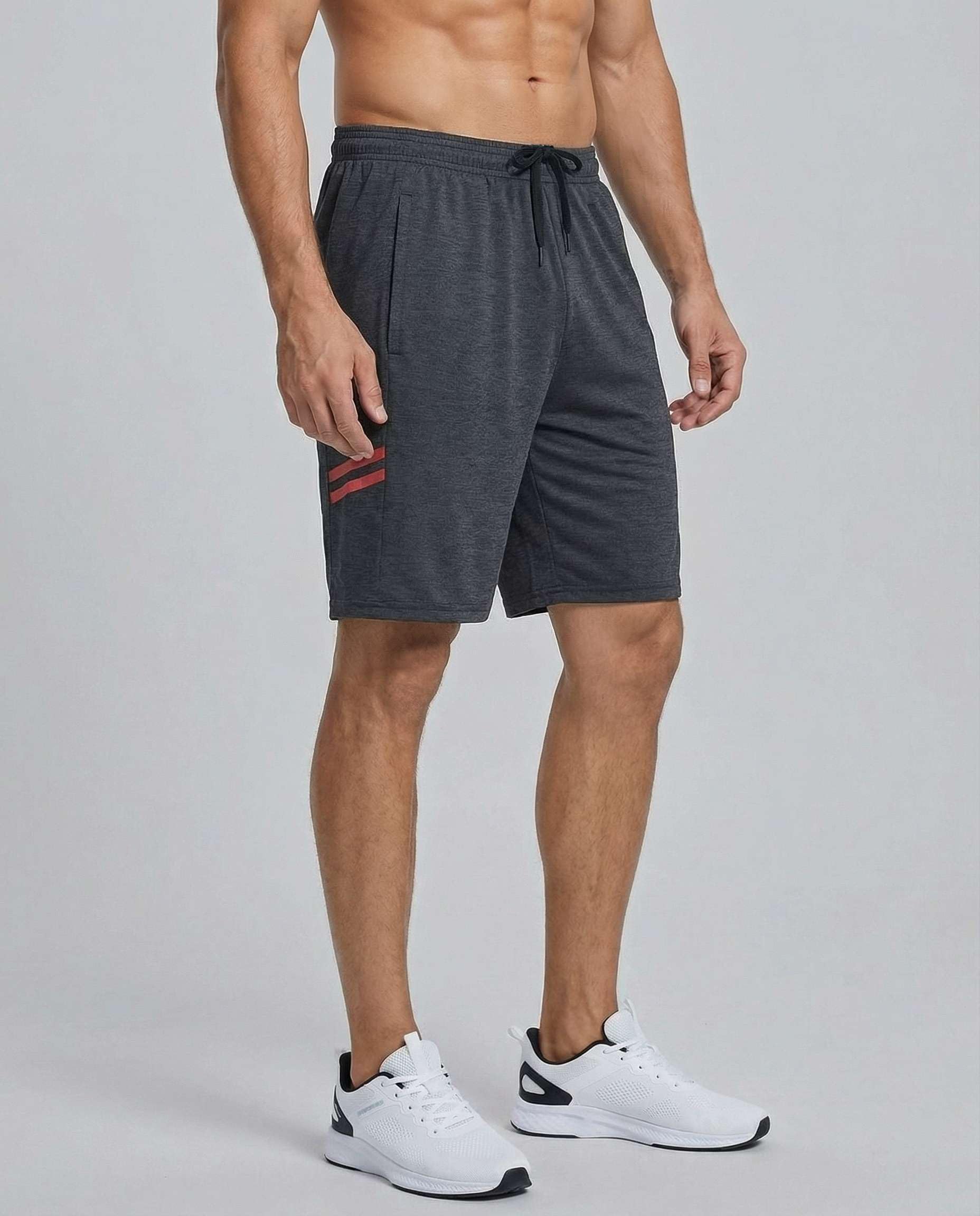 Real Essentials Men’s 5 Pack: 9" Dry-Fit Shorts – Athletic Gym, Workout, Basketball, Running, Casual Lounge Active Pockets thumbnail
