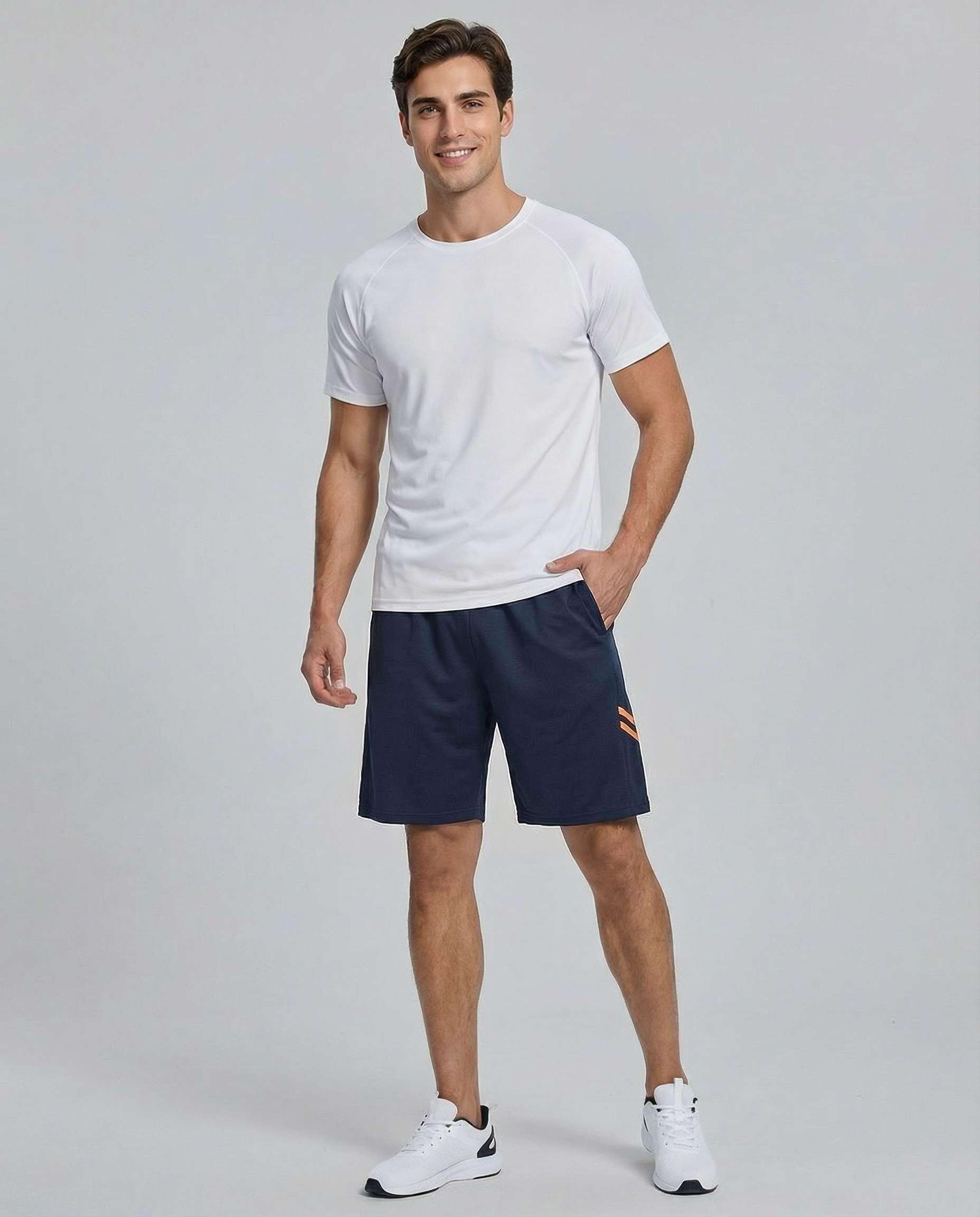 Real Essentials Men’s 5 Pack: 9" Dry-Fit Shorts – Athletic Gym, Workout, Basketball, Running, Casual Lounge Active Pockets thumbnail