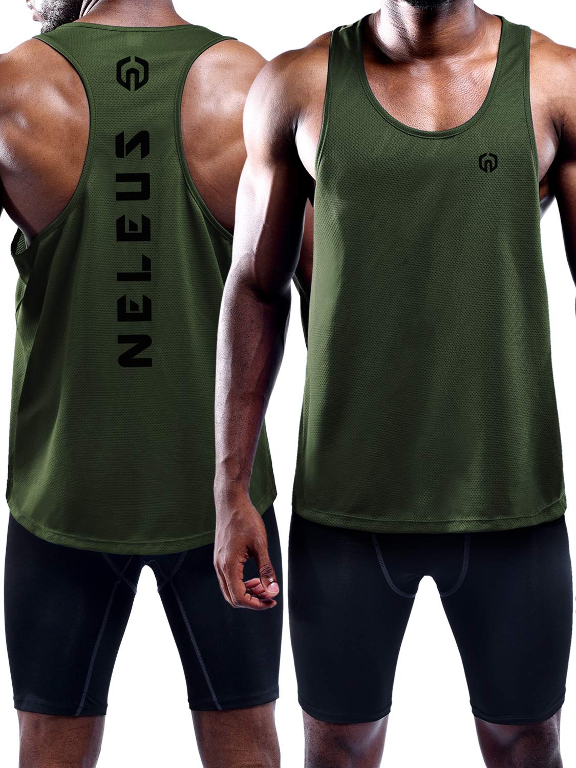 NELEUS Men's 3 Pack Dry Fit Y-Back Muscle Tank Workout Gym Shirt thumbnail