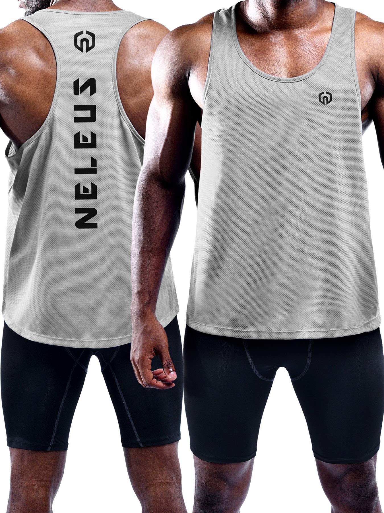 NELEUS Men's 3 Pack Dry Fit Y-Back Muscle Tank Workout Gym Shirt thumbnail