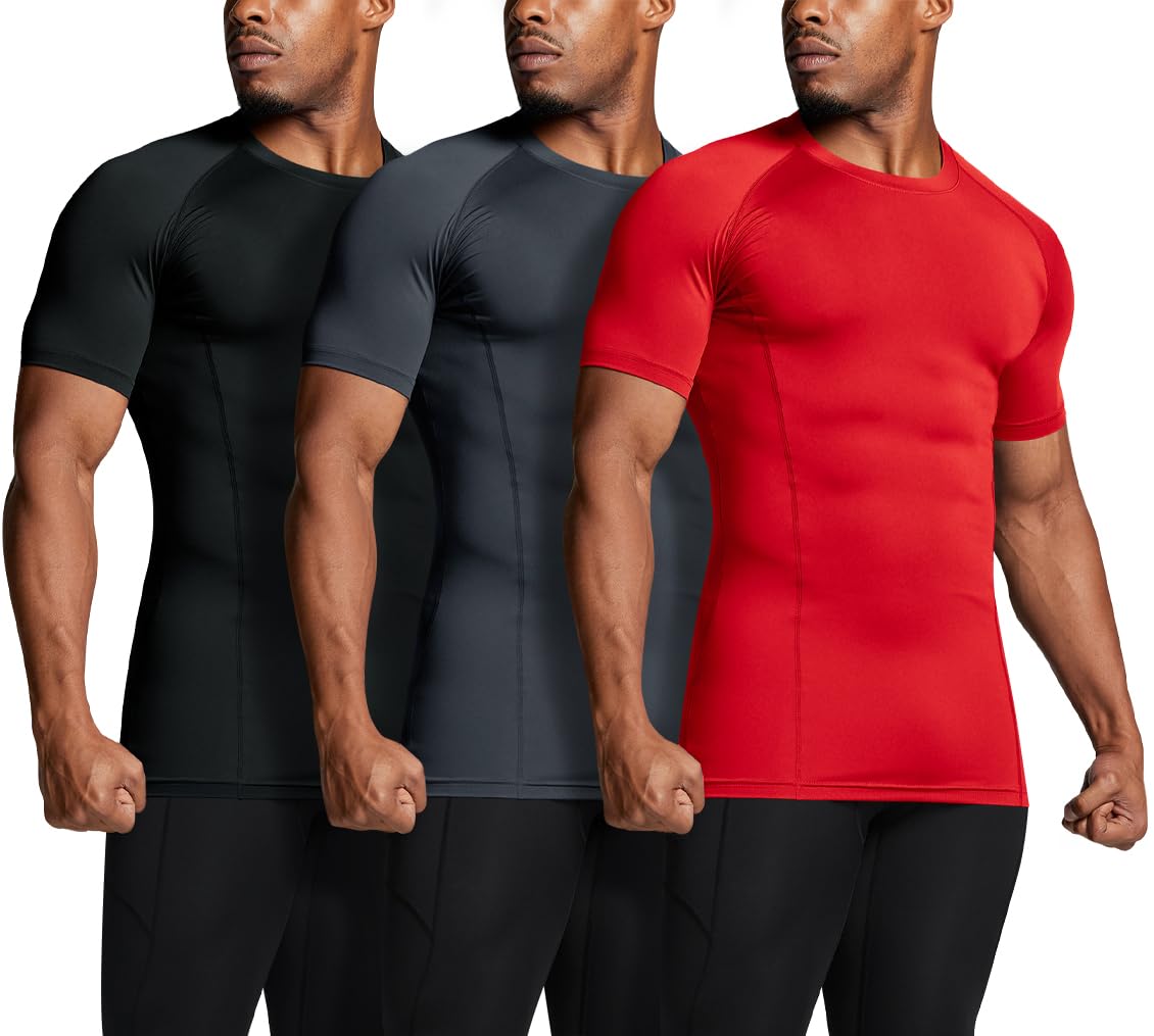 ATHLIO Men's Cool Dry Short Sleeve Compression Shirts, Sports Baselayer T-Shirts Tops, Athletic Workout Shirt thumbnail