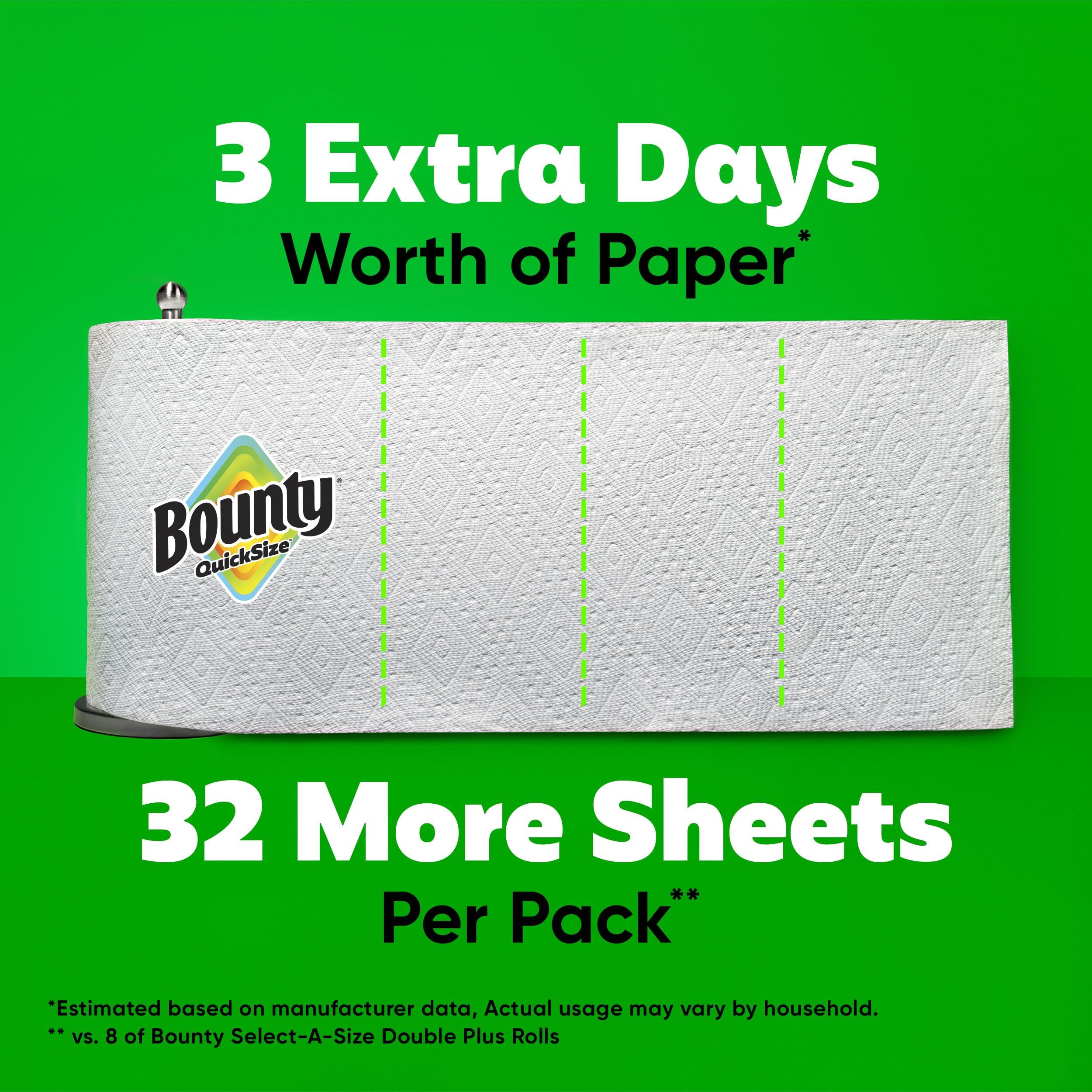 Bounty Quick Size Paper Towels, White, 8 Family Rolls thumbnail