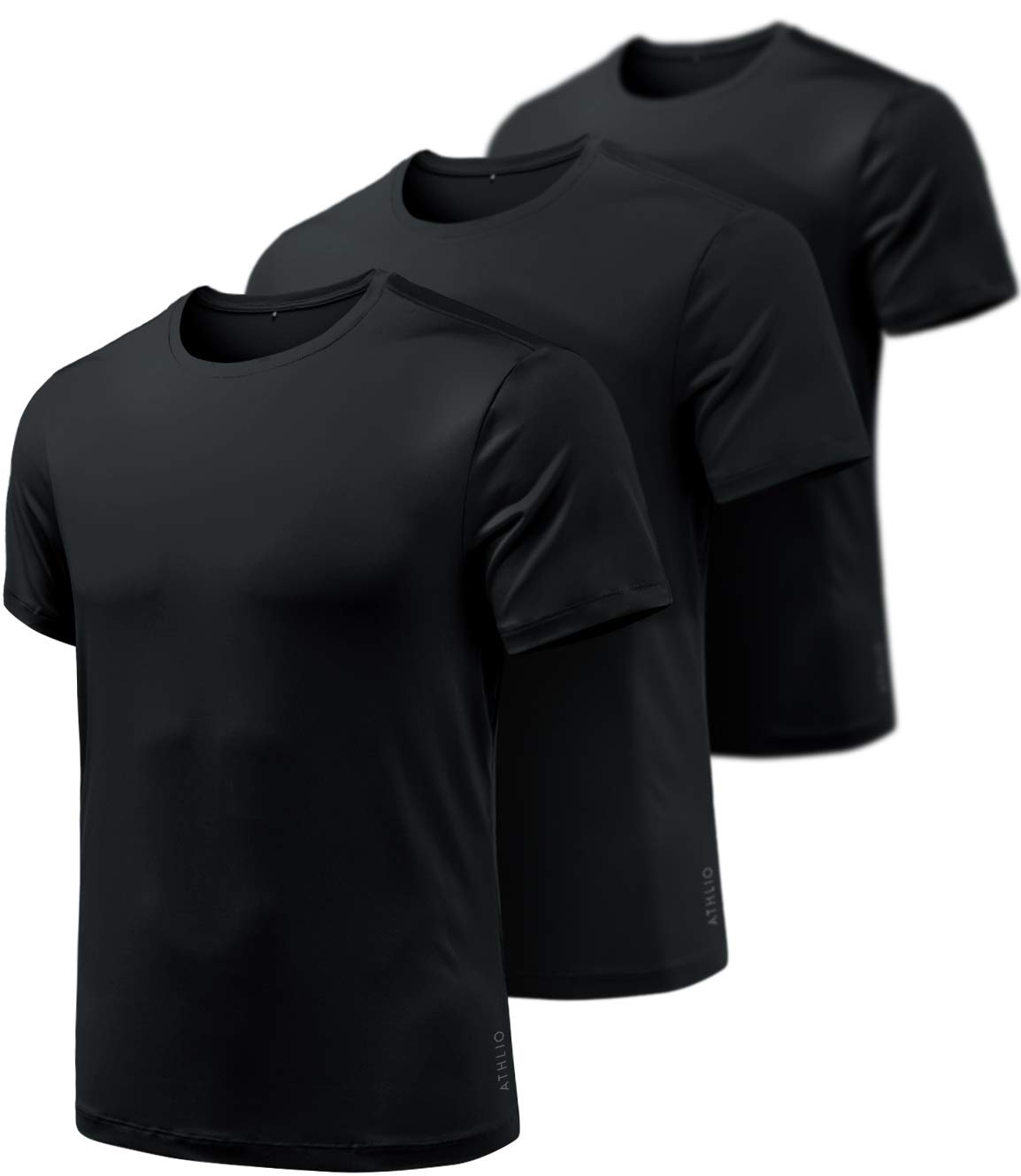 ATHLIO Men's Workout Running Shirts, Sun Protection Quick Dry Athletic Shirts, Short Sleeve Gym T-Shirts