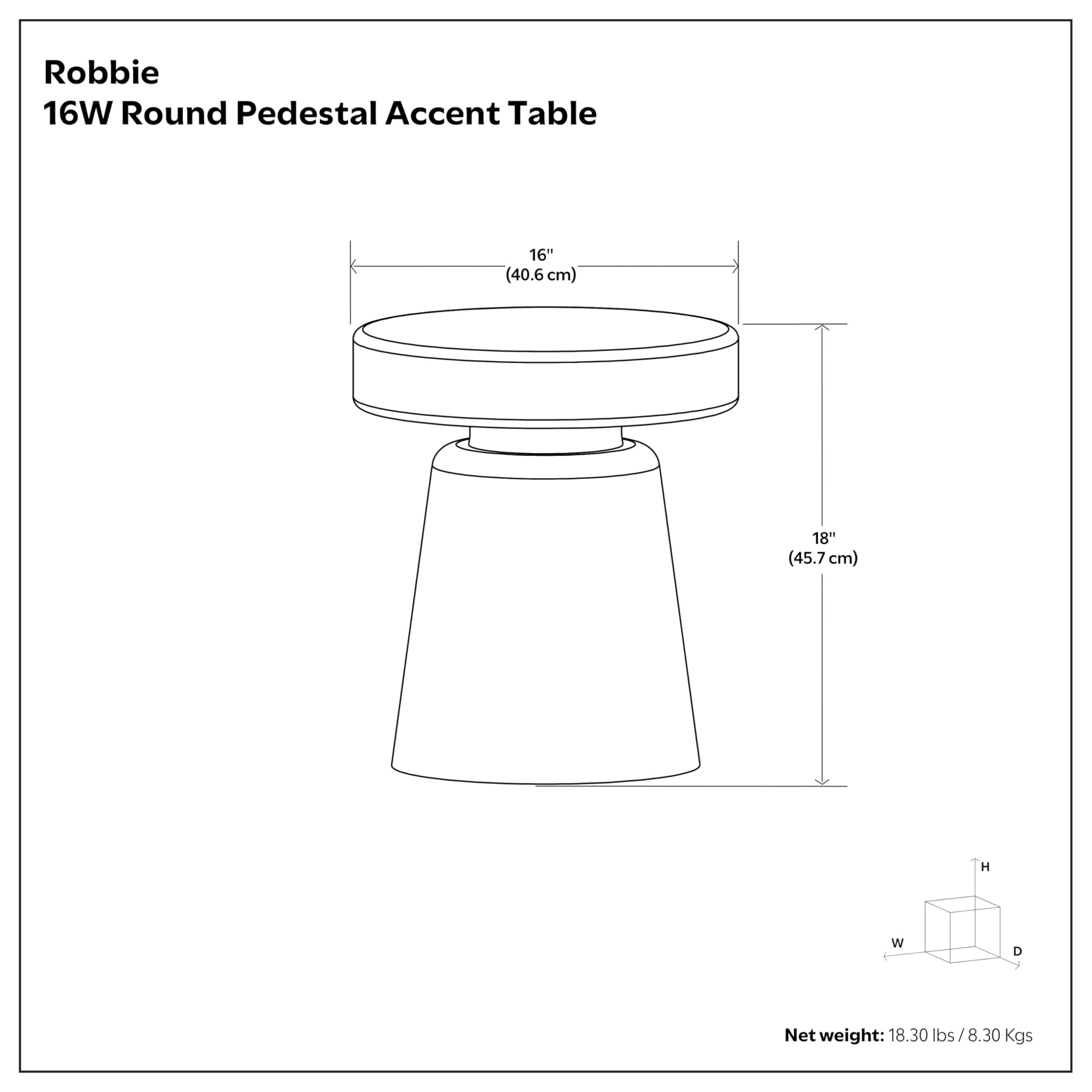 SIMPLIHOME Robbie 16" Wide Solid Wood Round End Table in White Wash thumbnail