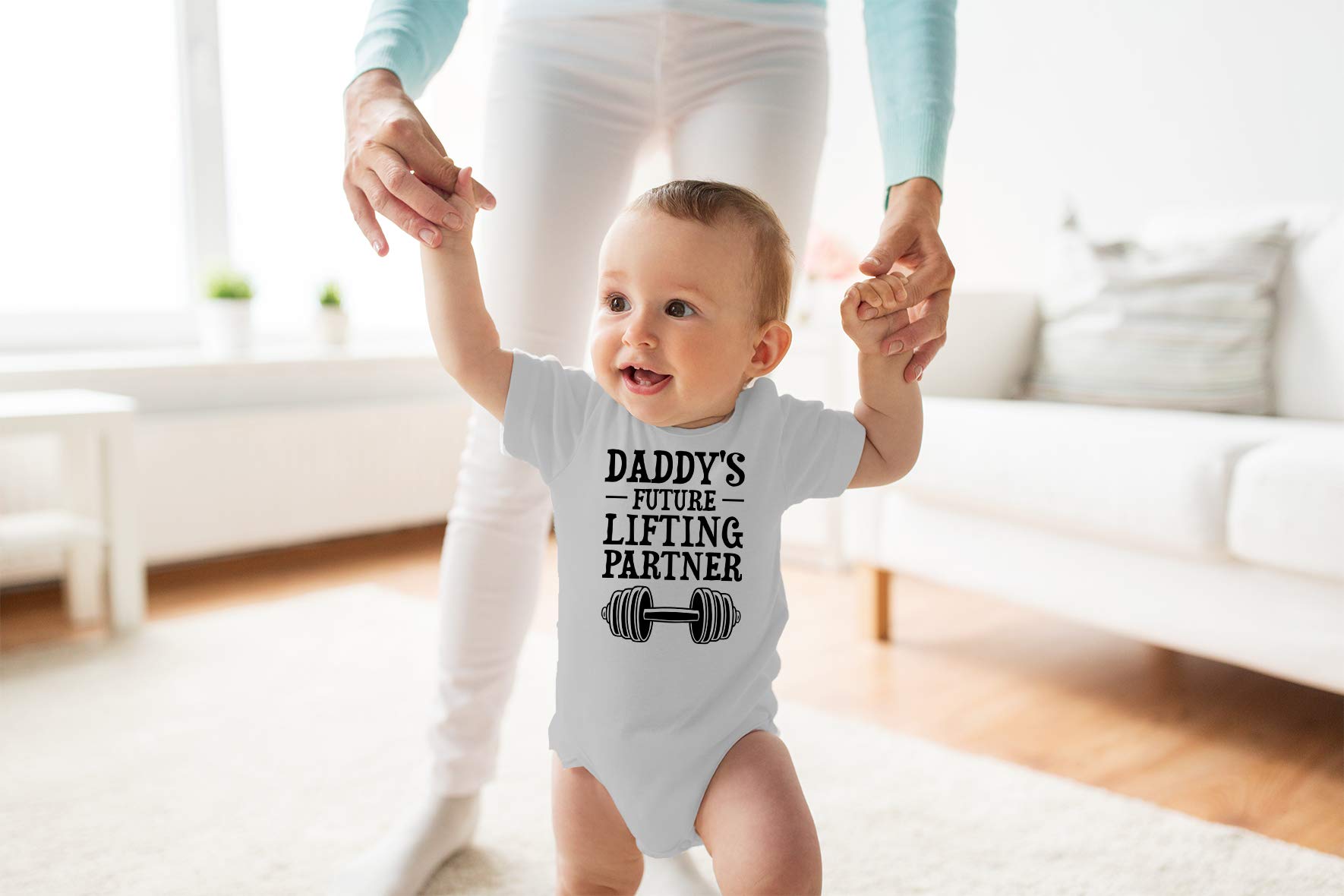 Daddy's Future Lifting Partner - Funny Baby Essentials Bodysuit - Newborn Boy Girl Clothes thumbnail