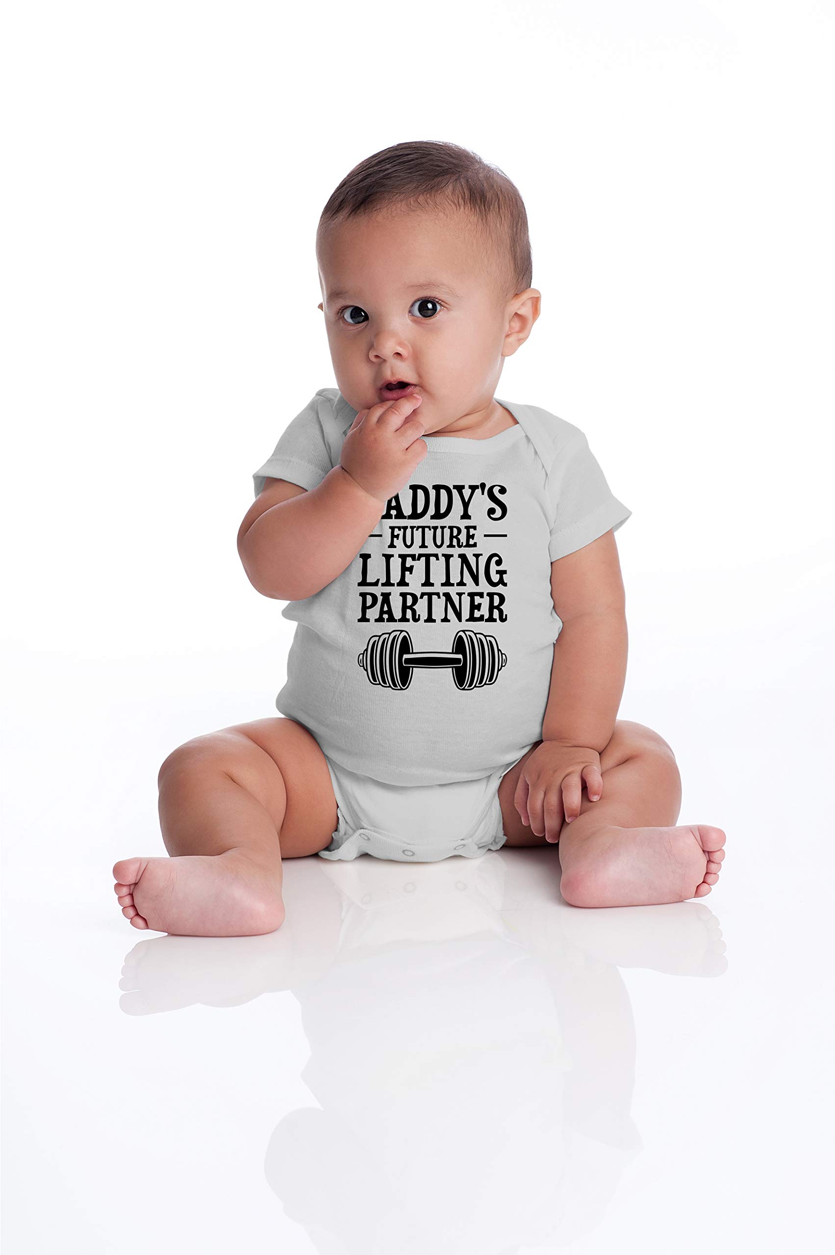 Daddy's Future Lifting Partner - Funny Baby Essentials Bodysuit - Newborn Boy Girl Clothes thumbnail
