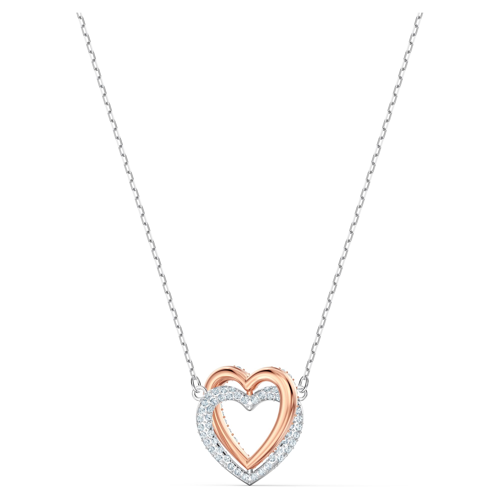 Swarovski Infinity Heart Jewelry Collection, Necklaces and Bracelets, Rose Gold & Rhodium Tone Finish, Clear Crystals thumbnail
