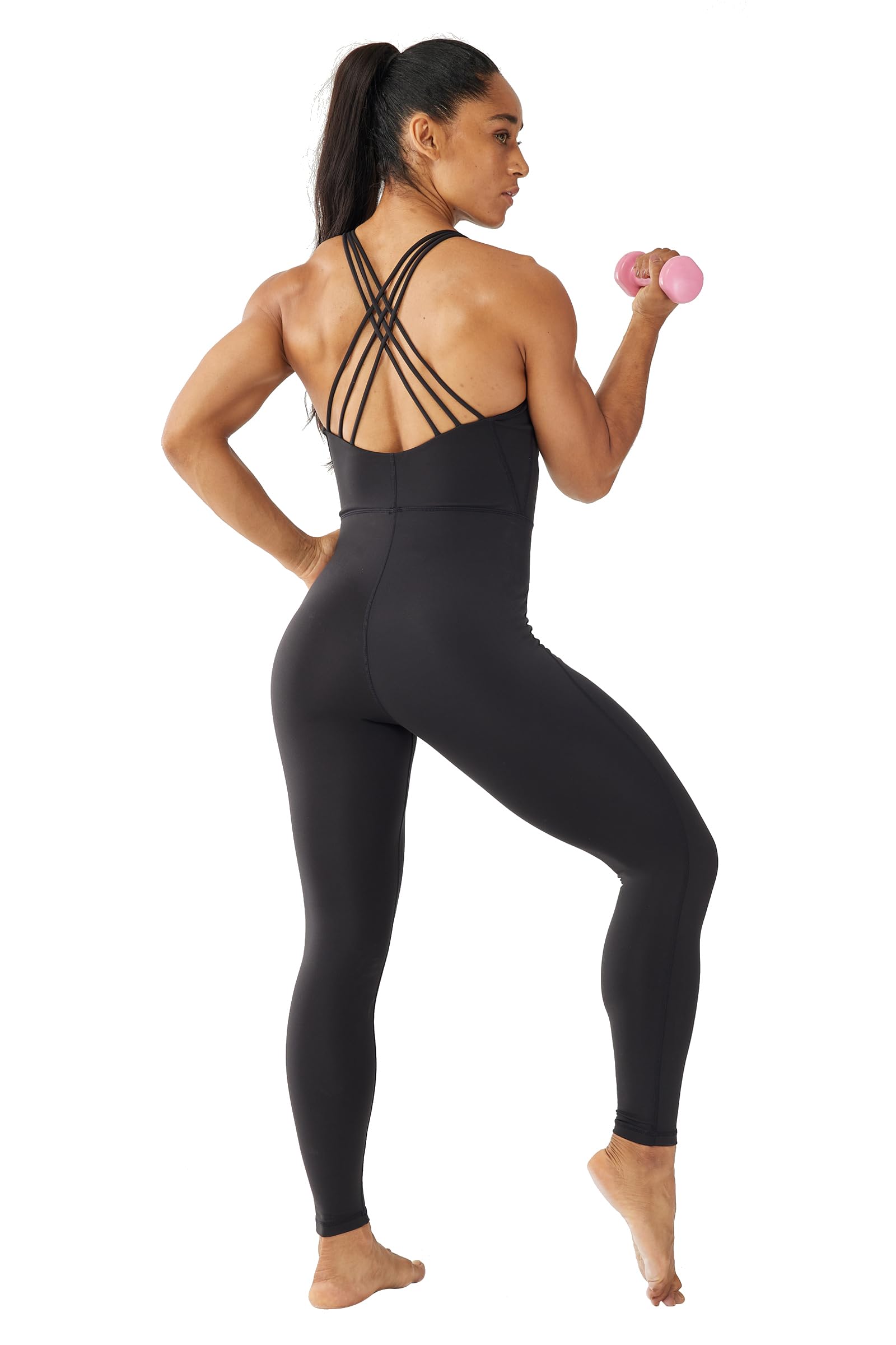 LOVESOFT Women's Sleevesless Bodysuit Dance Unitard, Backless Bodycon Rompers Jumpsuits for Workout Yoga thumbnail