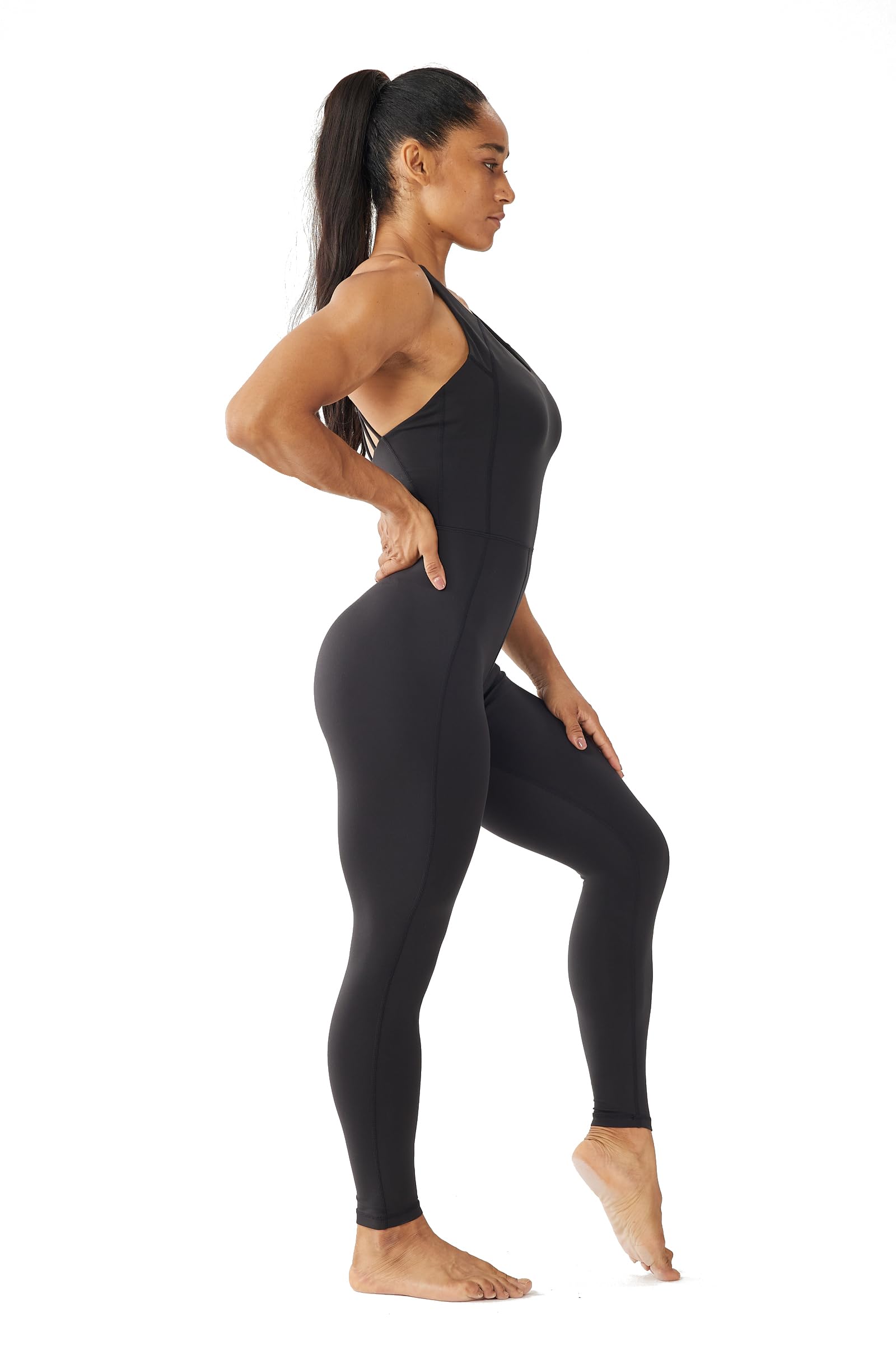 LOVESOFT Women's Sleevesless Bodysuit Dance Unitard, Backless Bodycon Rompers Jumpsuits for Workout Yoga thumbnail