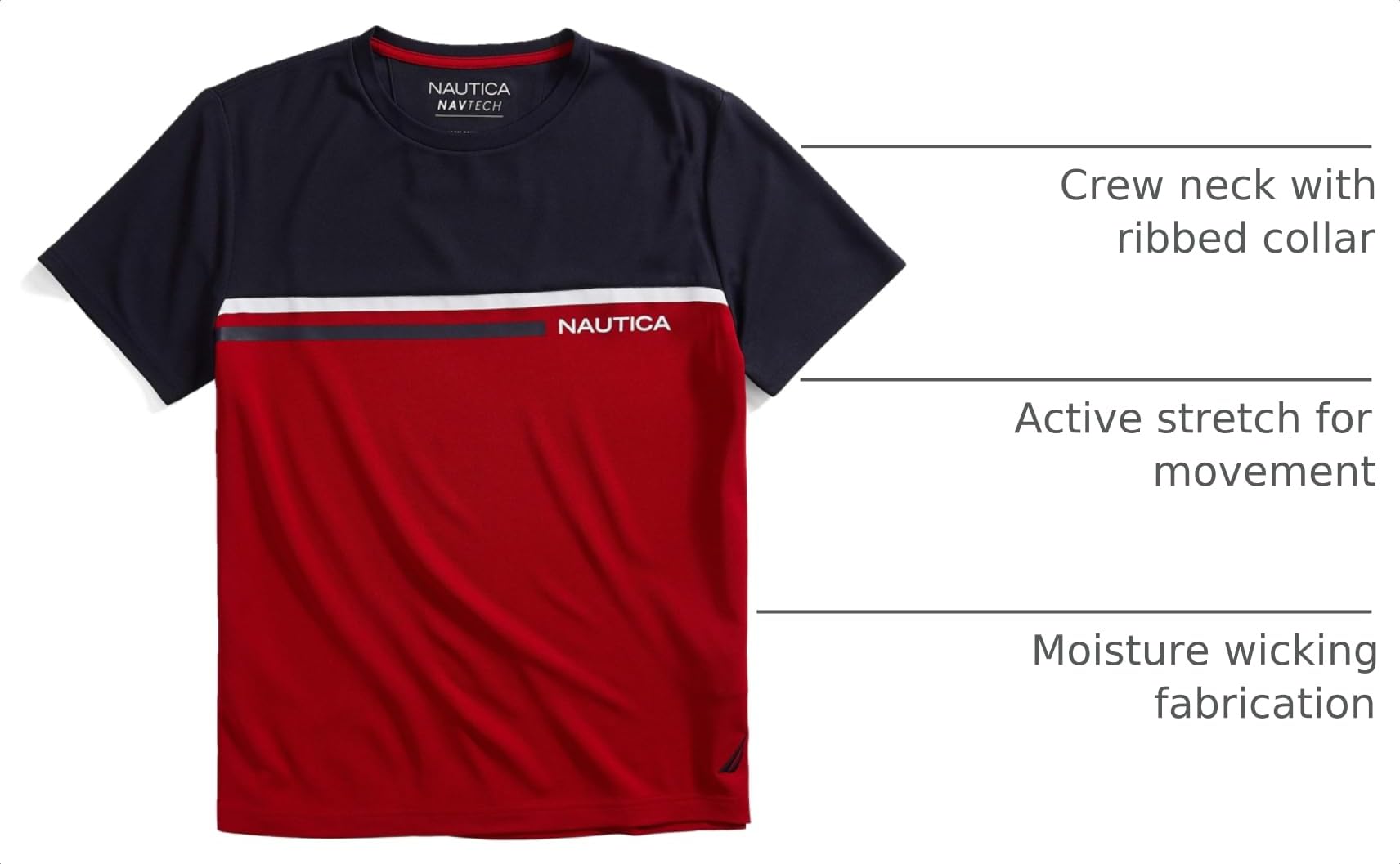 Nautica Men's Nautica Men's Navtech Colorblock Tee thumbnail