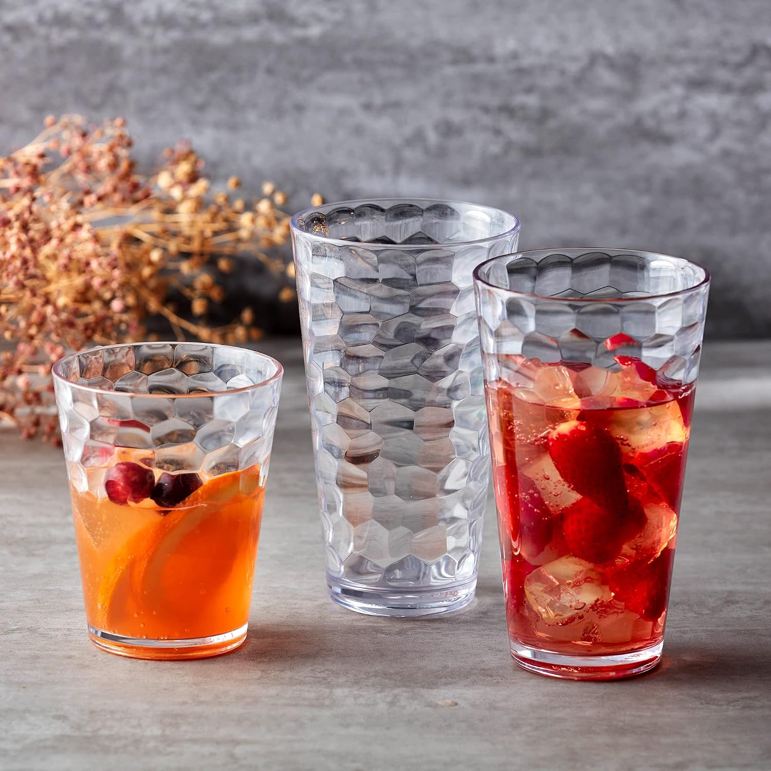 Amazing Abby - Iceberg - 24-Ounce Plastic Tumblers (Set of 8), Plastic Drinking Glasses, All-Clear High-Balls, Reusable Cups, Stackable, BPA-Free, Shatter-Proof, Dishwasher-Safe thumbnail