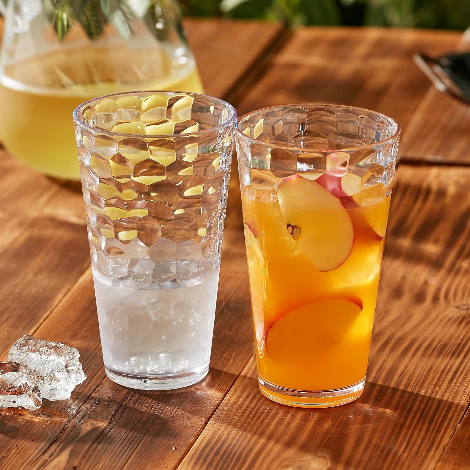 Amazing Abby - Iceberg - 24-Ounce Plastic Tumblers (Set of 8), Plastic Drinking Glasses, All-Clear High-Balls, Reusable Cups, Stackable, BPA-Free, Shatter-Proof, Dishwasher-Safe thumbnail