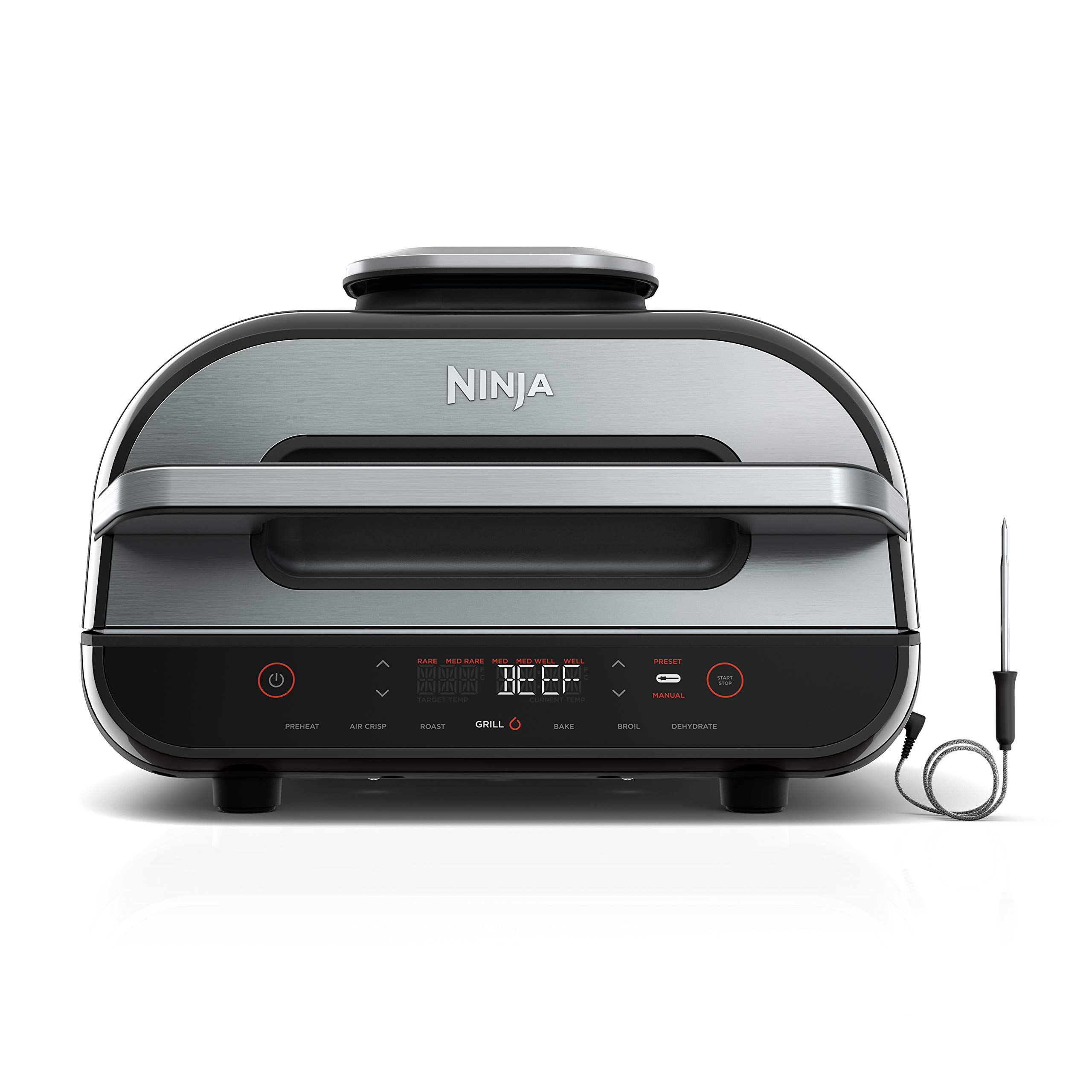 Ninja® Foodi® Smart XL 6-in-1 Indoor Grill & Air Fryer, Black/Silver, FG551