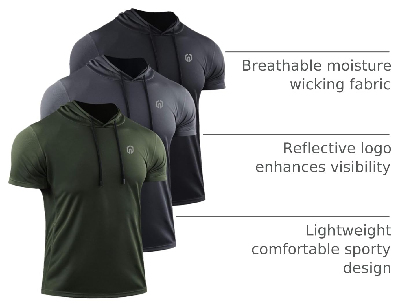 NELEUS Dry Fit Workout Athletic Muscle Tank Top Running Shirts with Hoods thumbnail