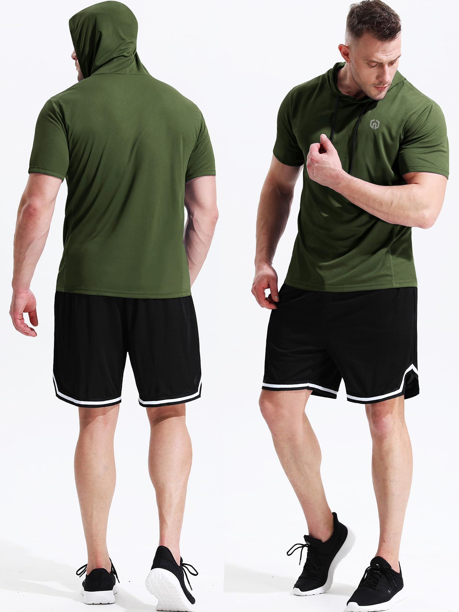 NELEUS Dry Fit Workout Athletic Muscle Tank Top Running Shirts with Hoods thumbnail