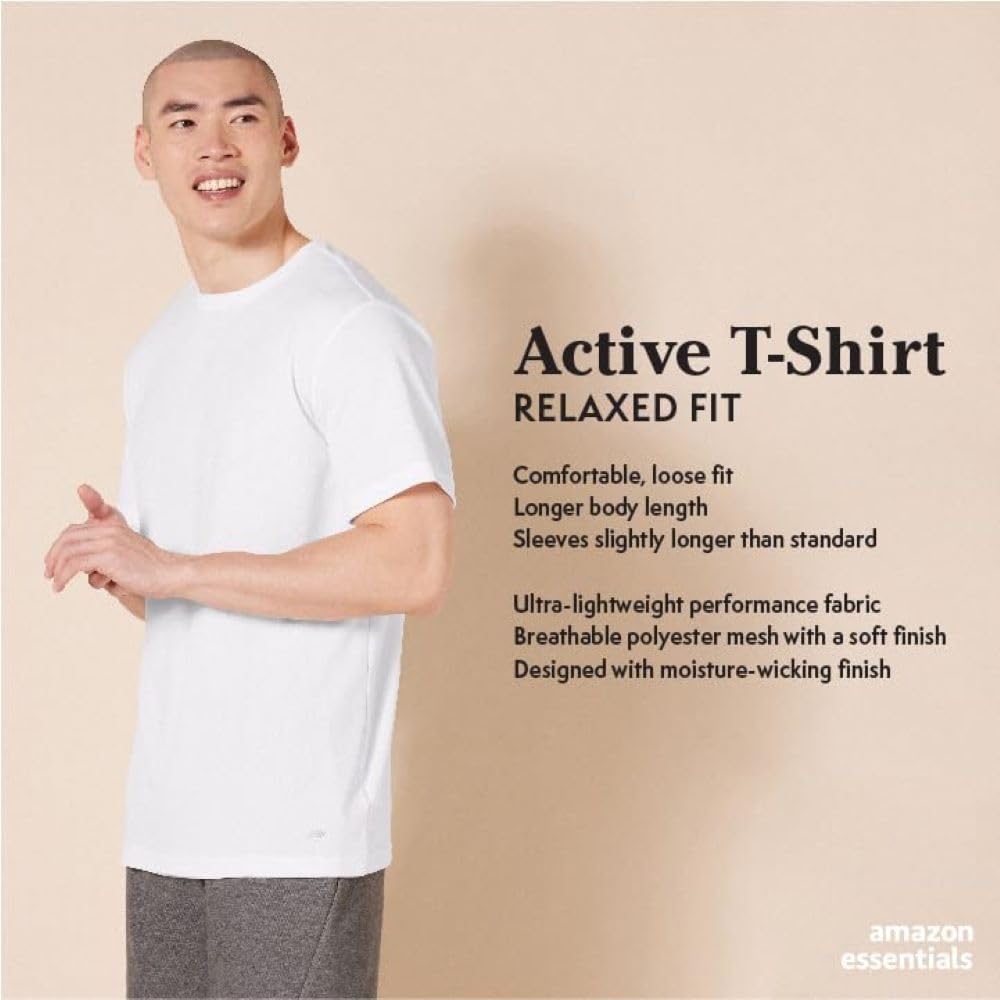 Amazon Essentials Men's Moisture Wicking Breathable Active Performance Tech Gym T-Shirts, Pack of 2 thumbnail