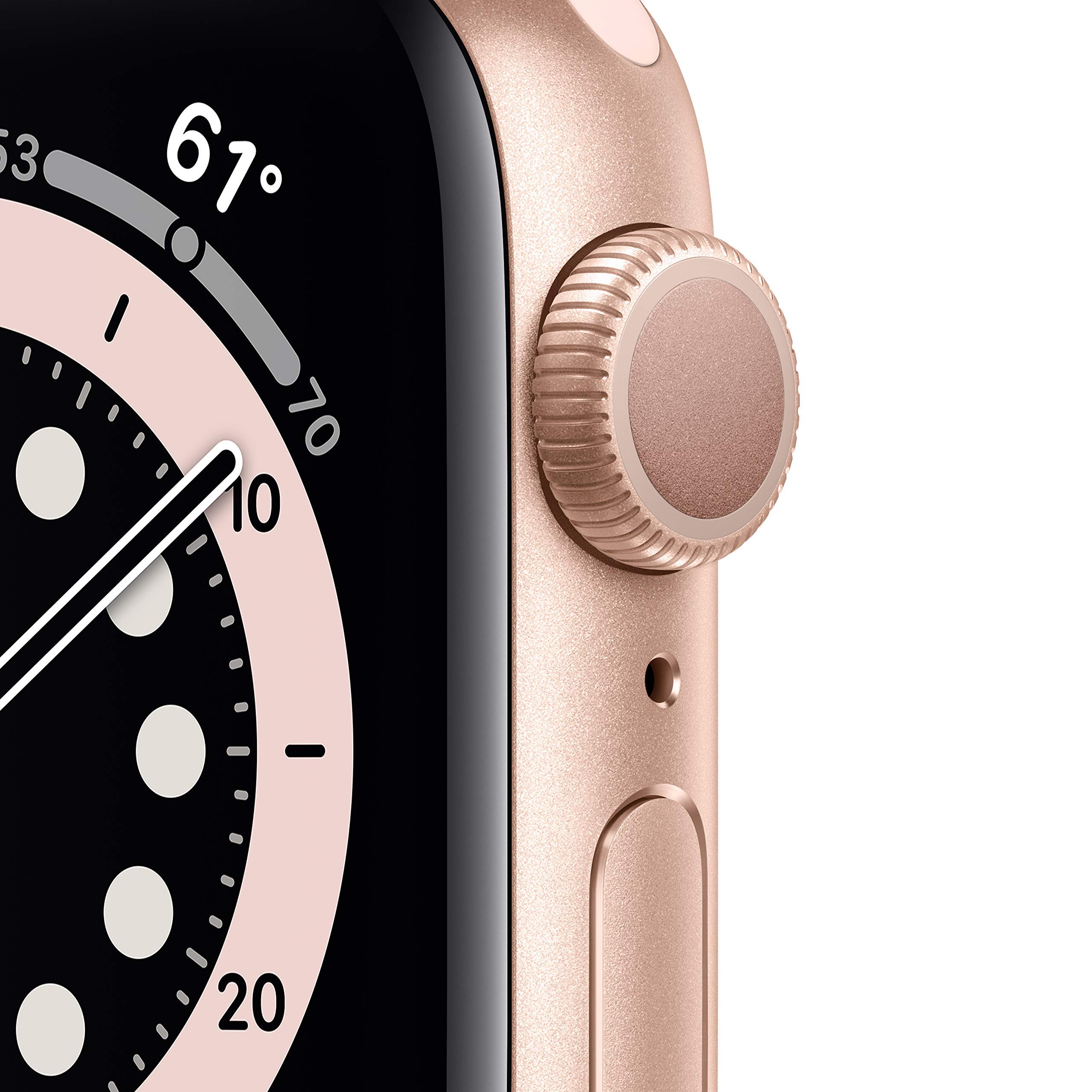 Apple Watch Series 6 (GPS, 40mm) - Gold Aluminum Case with Pink Sand Sport Band (Renewed) thumbnail