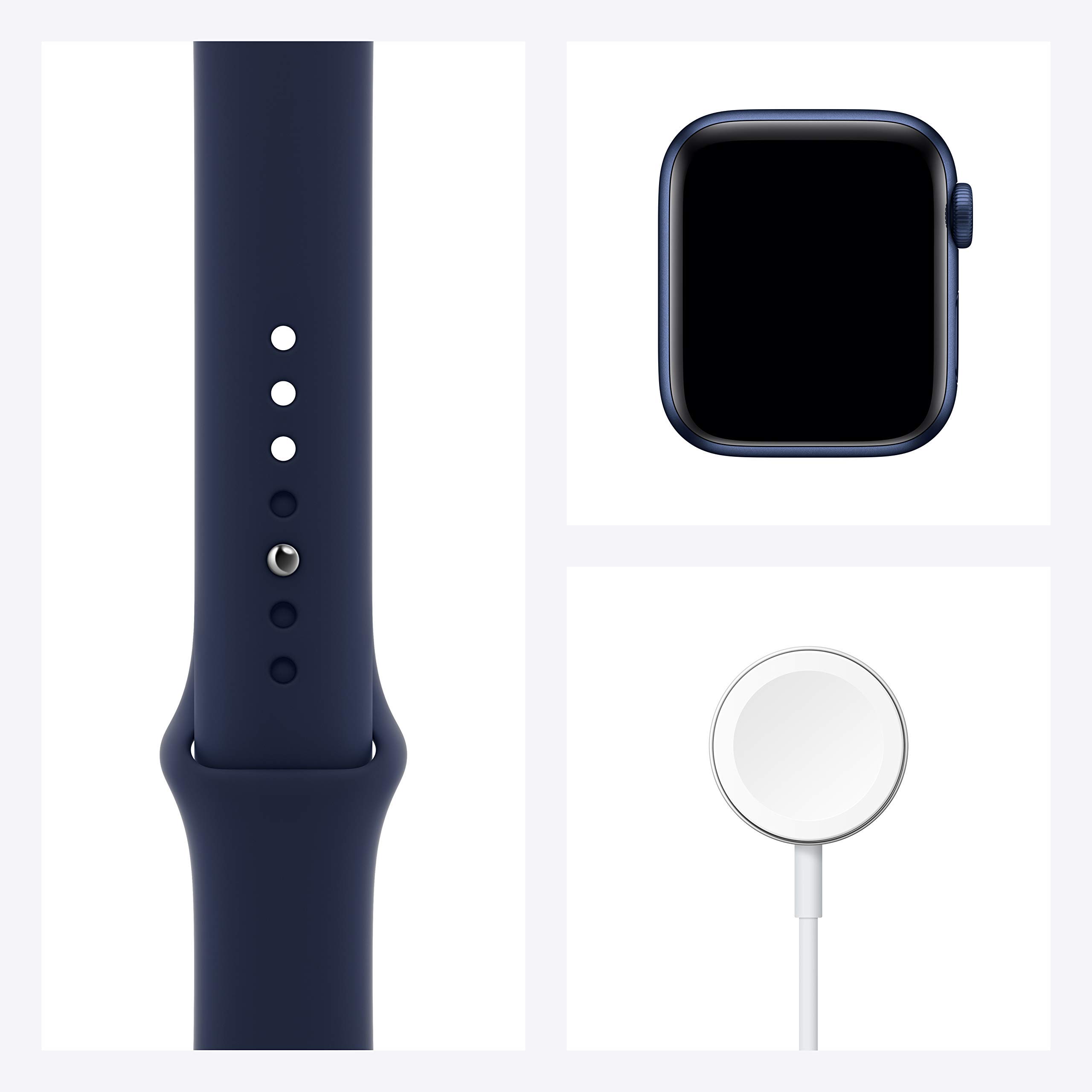 Apple Watch Series 6 (GPS, 40mm) - Blue Aluminum Case with Deep Navy Sport Band (Renewed) thumbnail