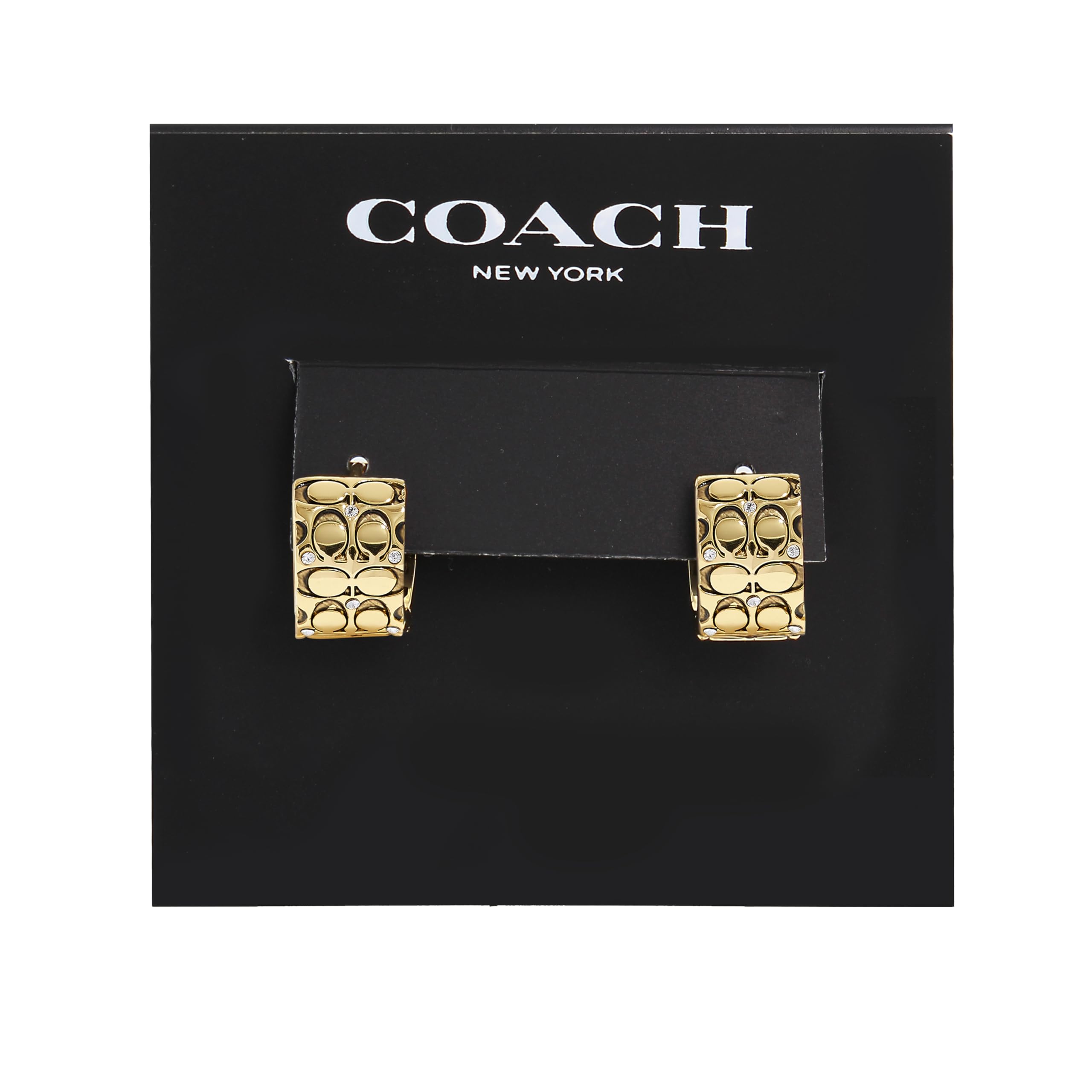 COACH Quilted C Huggie Earrings thumbnail
