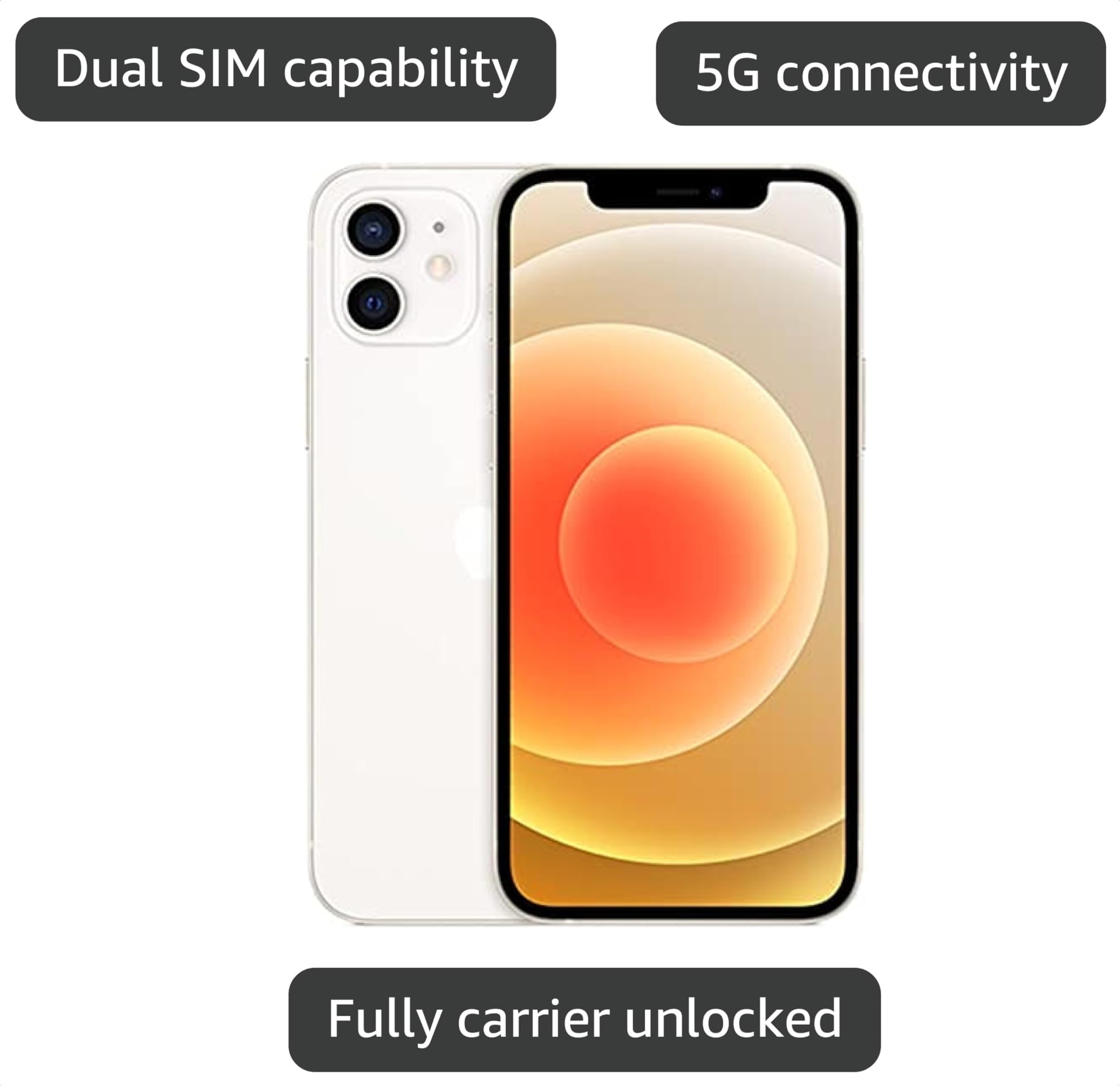 Apple iPhone 12, 64GB, White - AT&T (Renewed) thumbnail