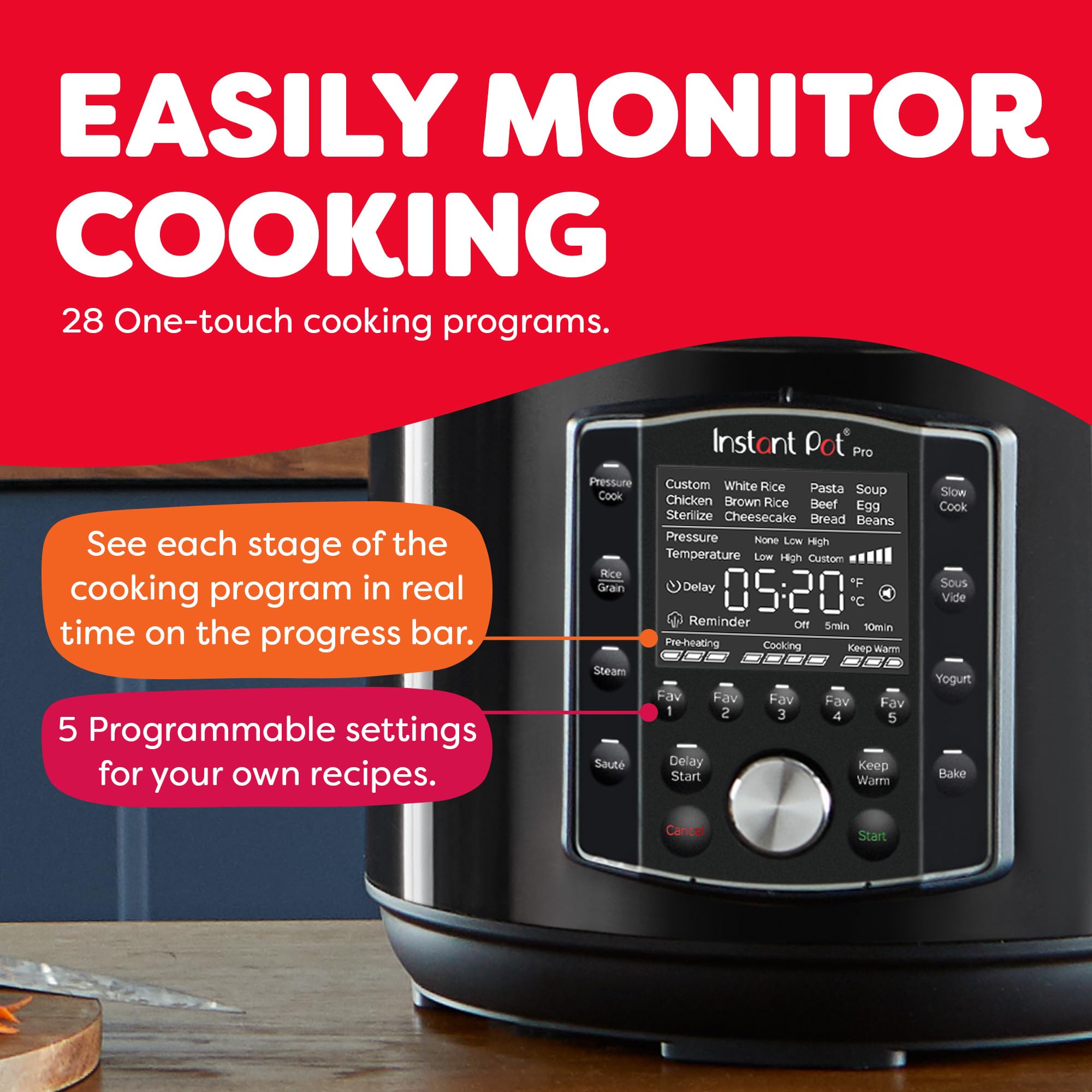 Instant Pot Pro 8 Qt 10-in-1 Electric Pressure Cooker, Black thumbnail