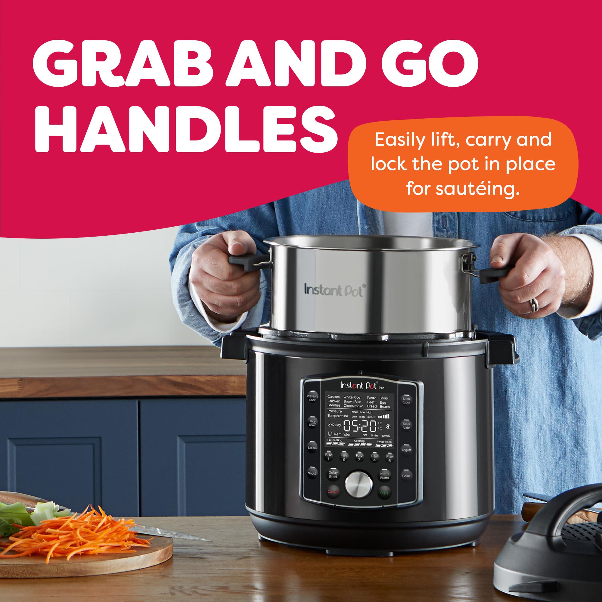 Instant Pot Pro 8 Qt 10-in-1 Electric Pressure Cooker, Black thumbnail