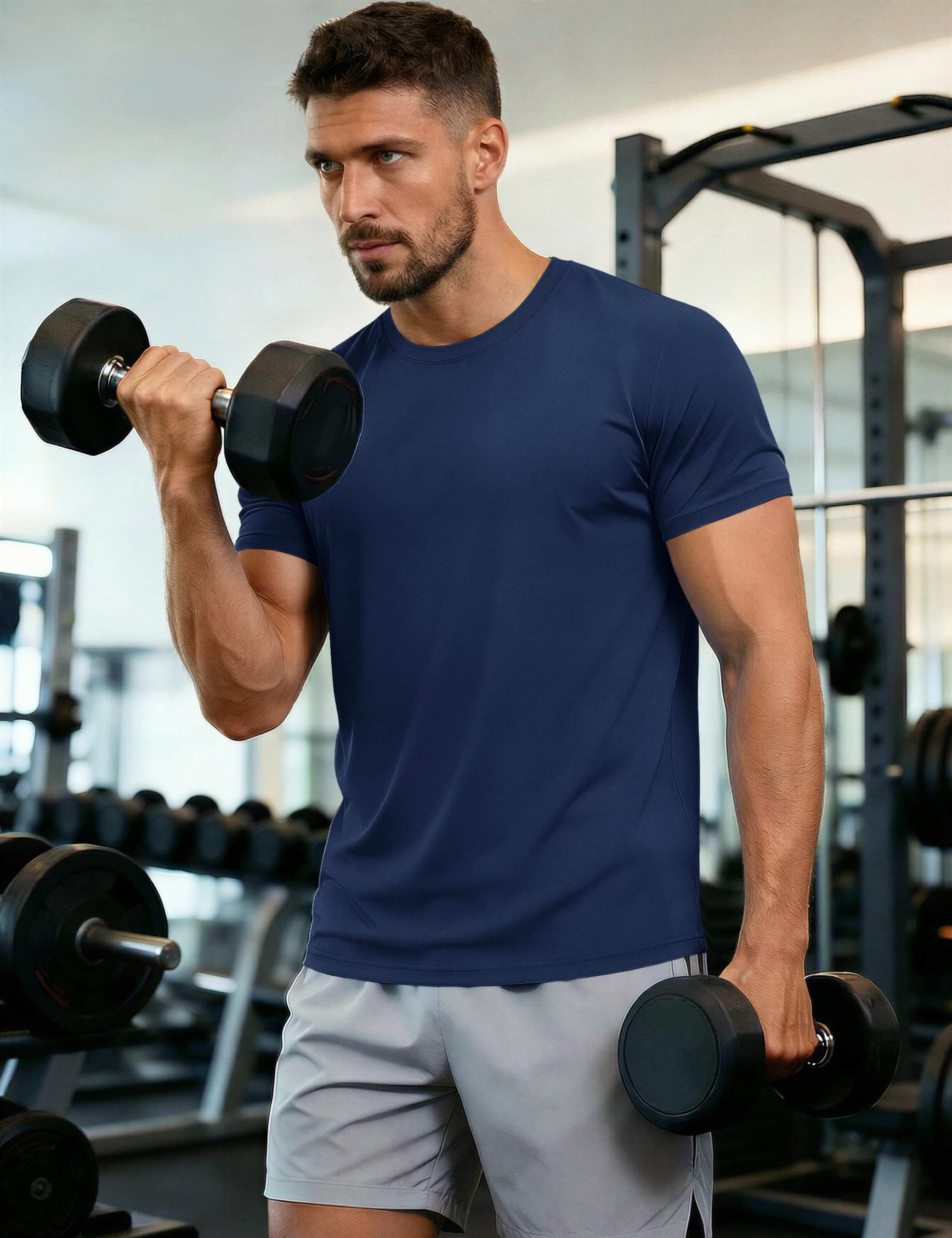MAGCOMSEN Men's Short Sleeve UPF 50+ T-Shirt Quick Dry Workout Athletic Running Swim Tops Tee Rash Guard Performance Shirts
