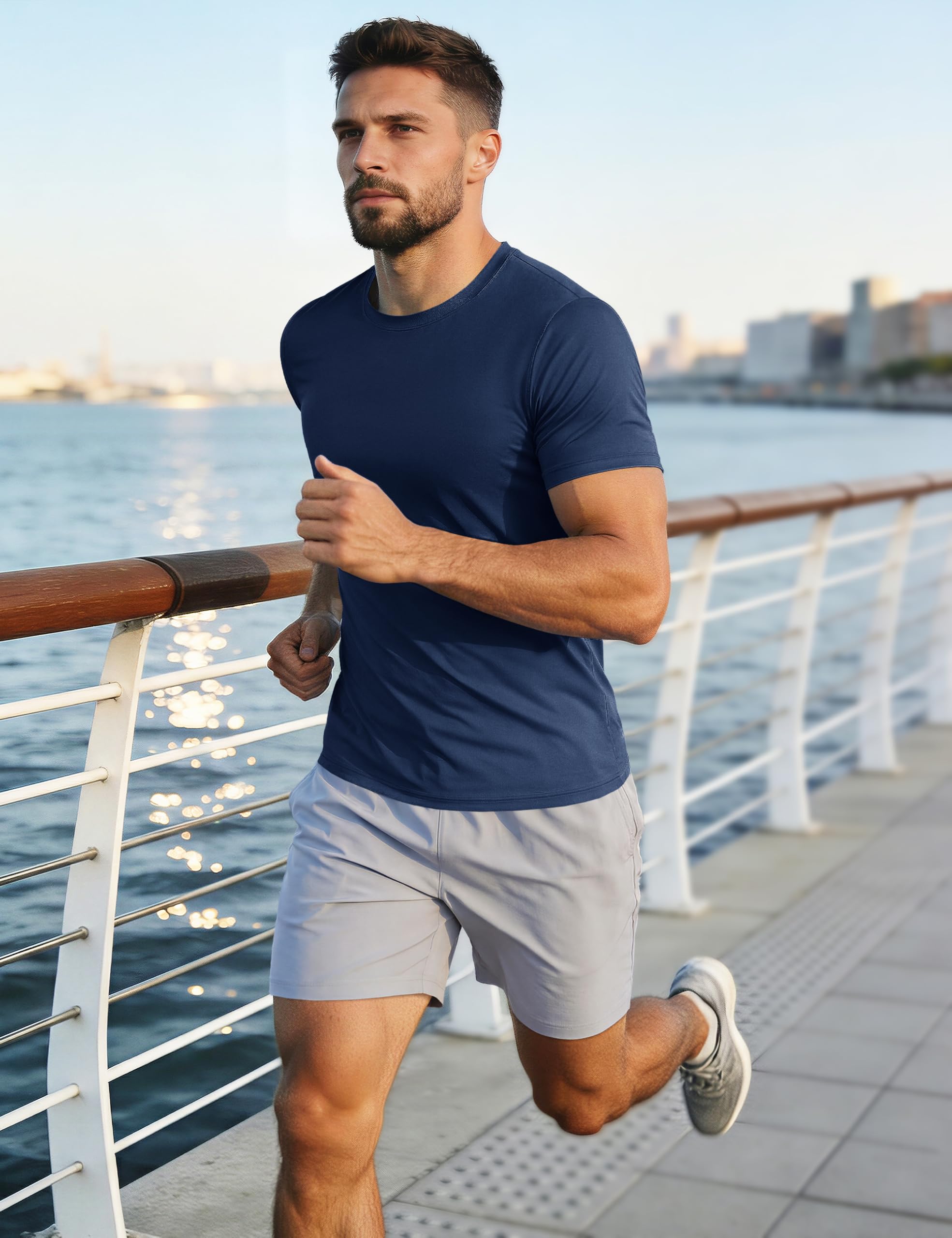 MAGCOMSEN Men's Short Sleeve UPF 50+ T-Shirt Quick Dry Workout Athletic Running Swim Tops Tee Rash Guard Performance Shirts thumbnail